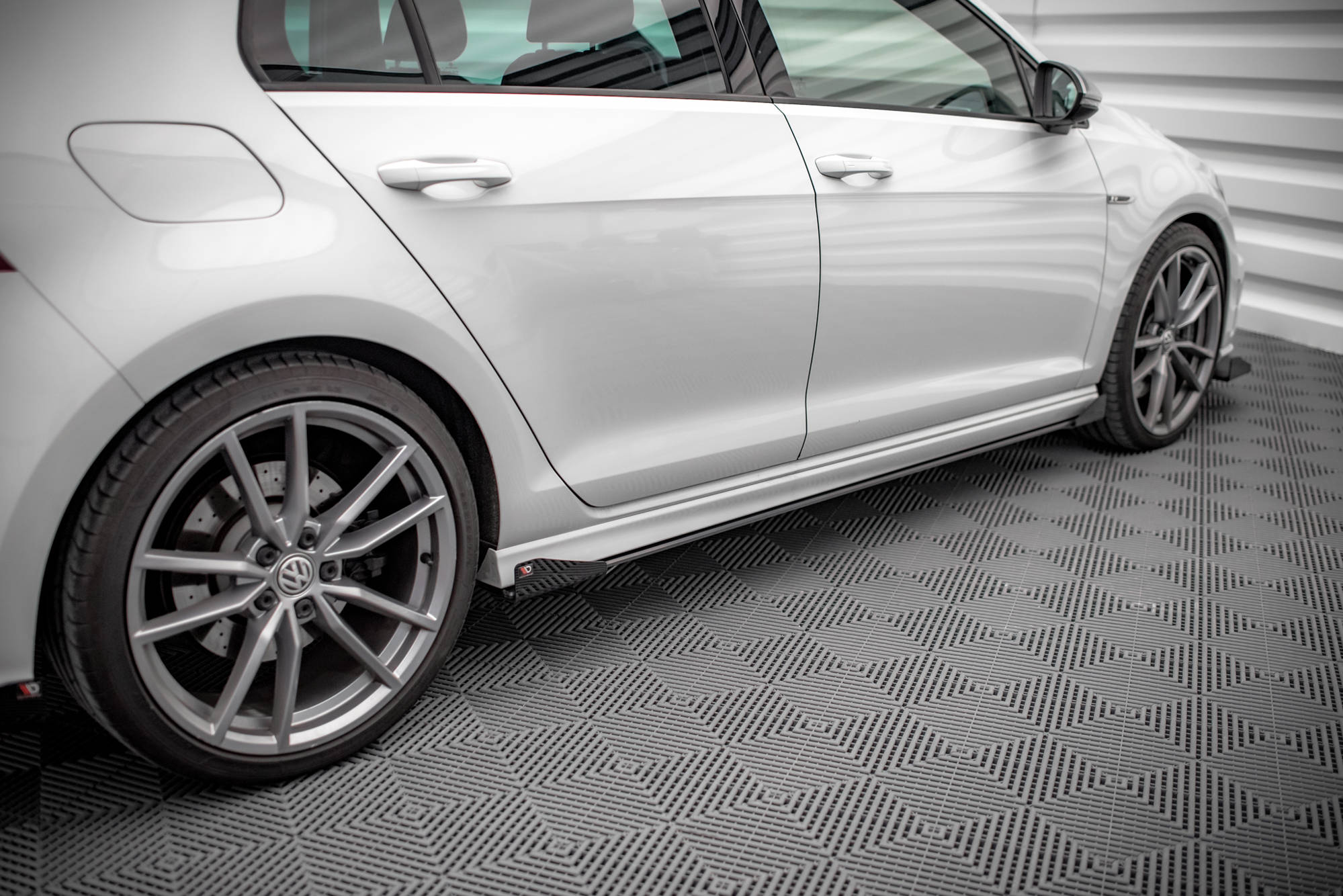 Seitenschweller Flaps passend für VW Golf R Mk7 schwarz Hochglanz