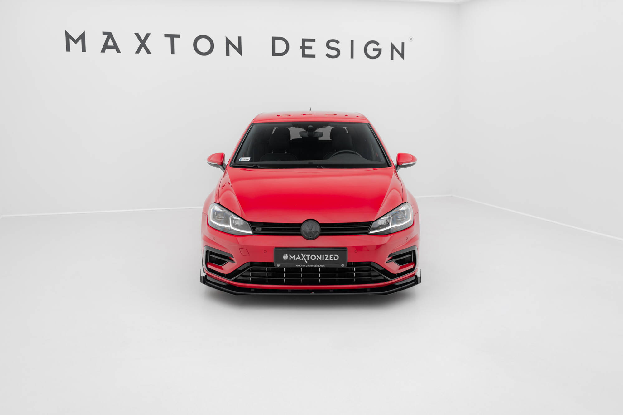 Street Pro Spoilerlippe Front Ansatz passend für VW Golf 7 R FL rot+ Hochglanz Flaps