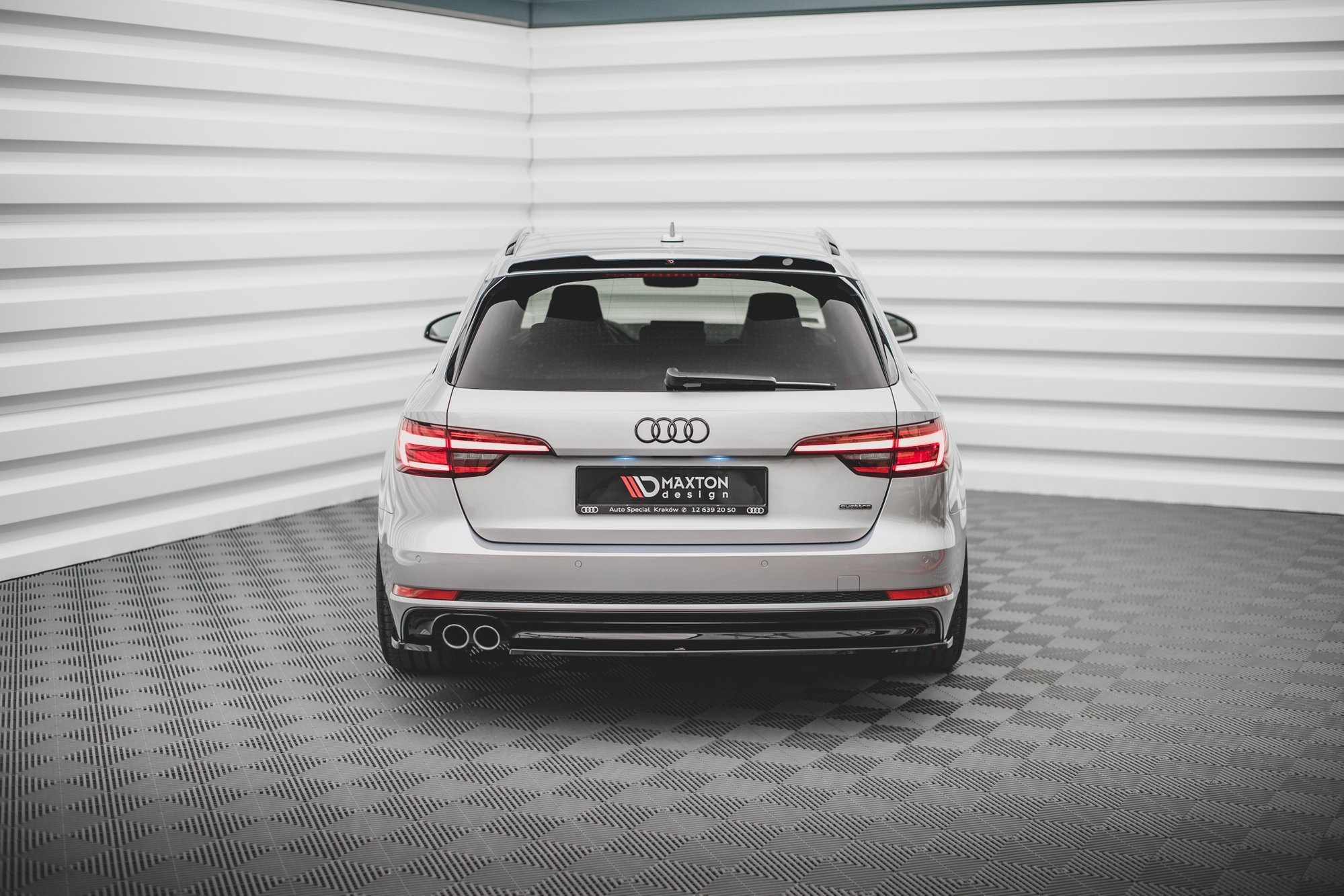 Street+ Heck Ansatz Flaps V.2 passend für Audi A4 S-Line B9 schwarz Hochglanz