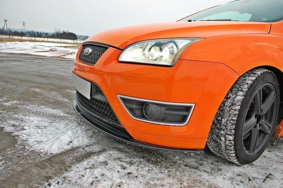 Street+ Spoilerlippe Front Ansatz V.2 passend für Ford Focus ST Mk2 schwarz Hochglanz