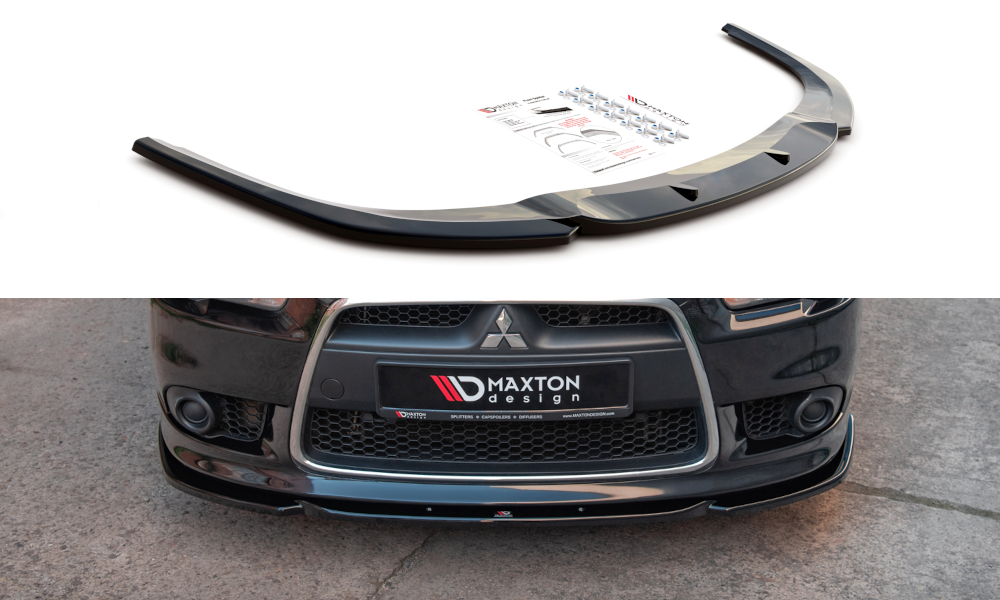 Street+ Spoilerlippe Front Ansatz passend für Mitsubishi Lancer Sportback Mk8 schwarz Hochglanz