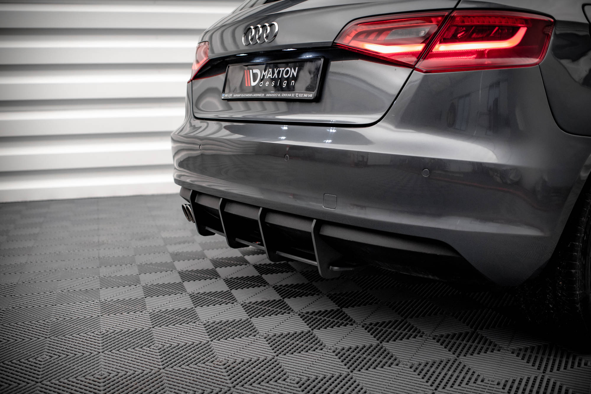 Street Pro Heckschürze Heck Ansatz Diffusor passend für Audi A3 Sportback 8V