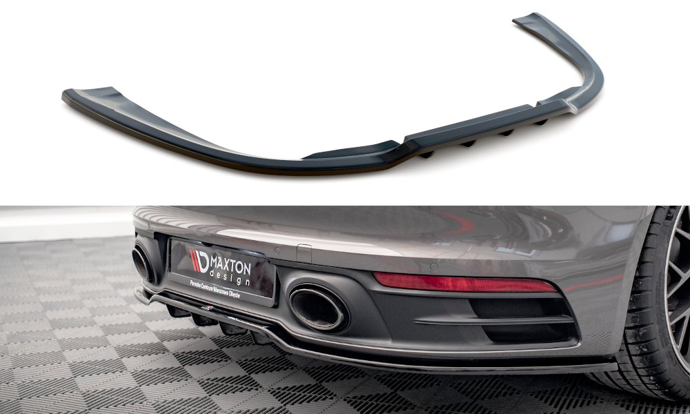 Street+ Mittlerer Diffusor RACE Heck Ansatz passend für Porsche 911 Carrera 4S 992 schwarz Hochglanz