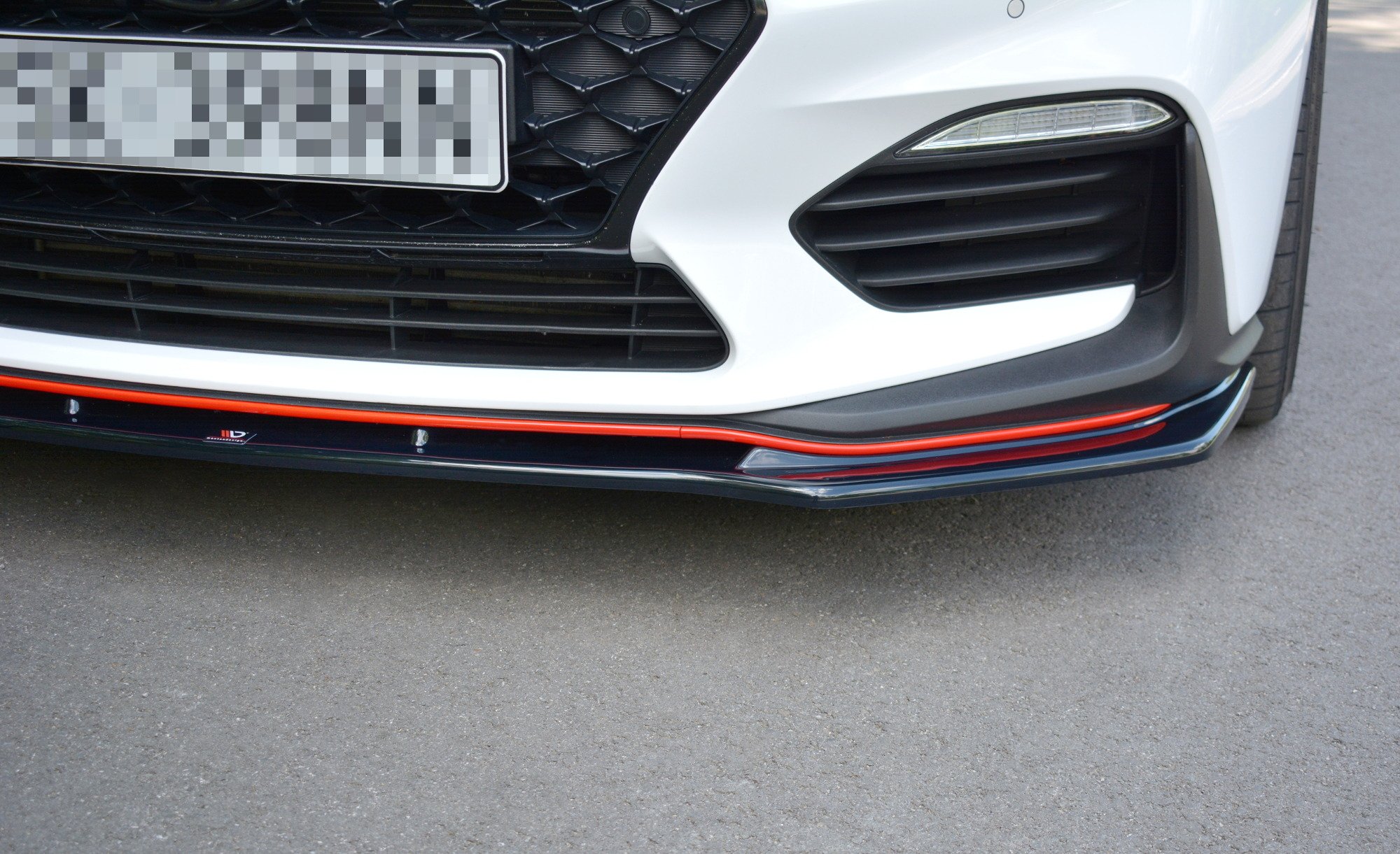 Street+ Spoilerlippe Front Ansatz V.1 passend für Hyundai I30 Mk3 N schwarz Hochglanz