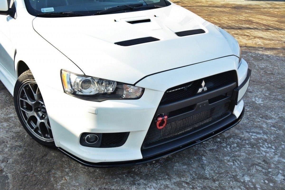 Street+ Spoilerlippe Front Ansatz V.2 passend für Mitsubishi Lancer Evo X schwarz Hochglanz