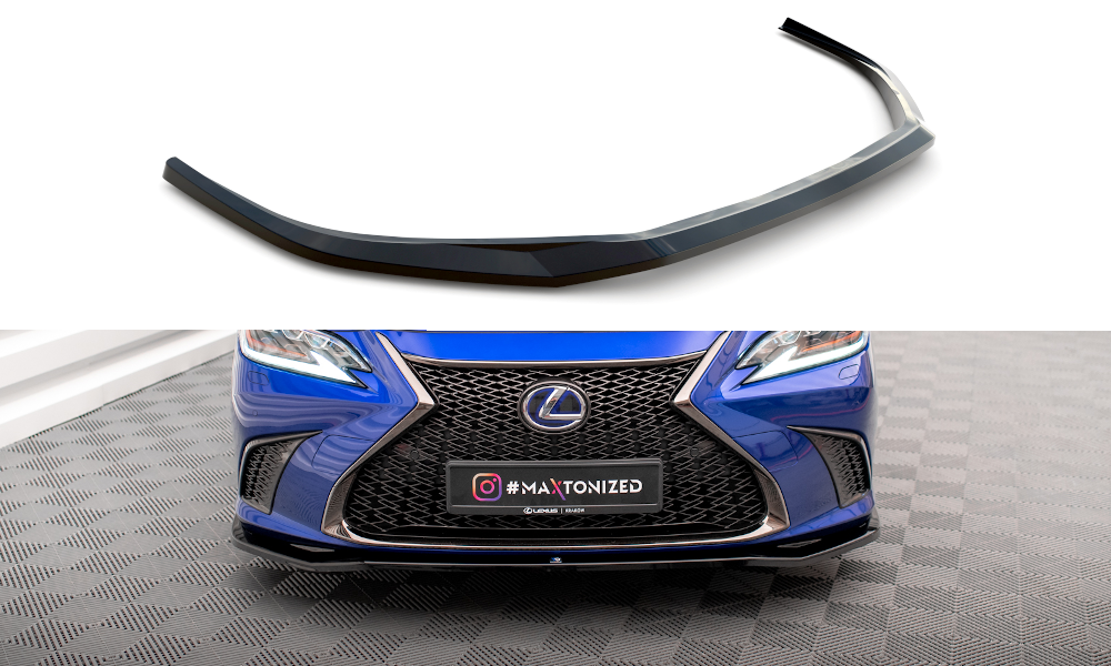 Street+ Spoilerlippe Front Ansatz V.1 passend für Lexus ES F Sport Mk7 schwarz Hochglanz