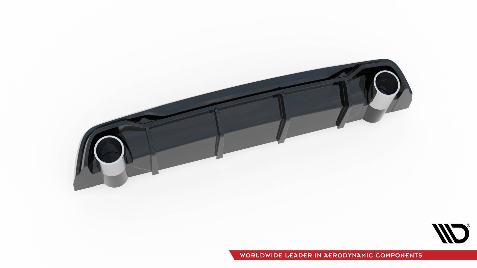 Street+ Heck Ansatz Diffusor + Endrohre chrom passend für Peugeot 308 GT Mk2 FL schwarz Hochglanz