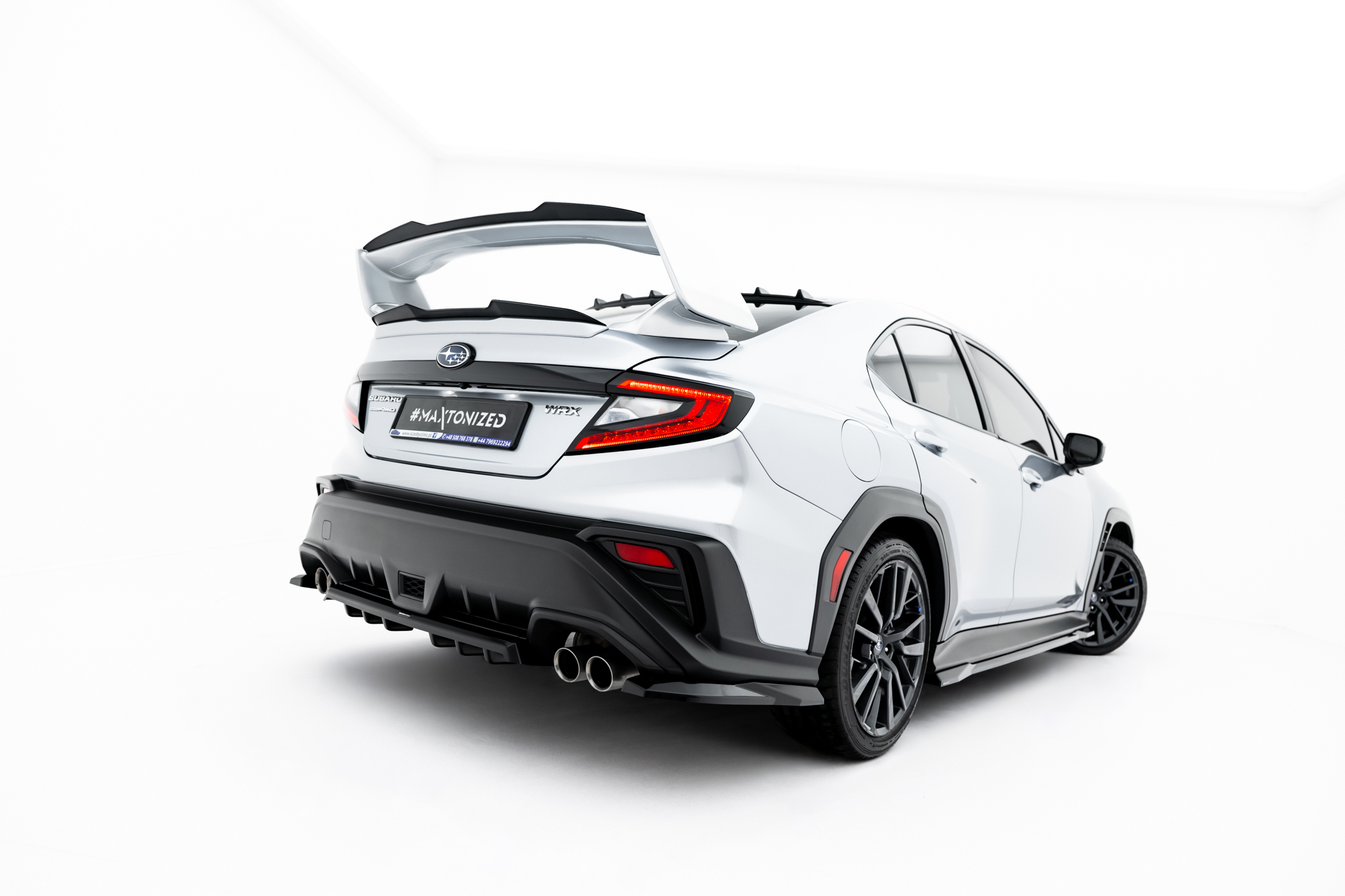 Unterer Heck Spoiler Aufsatz Abrisskante passend für Subaru WRX STI Mk2 schwarz Hochglanz