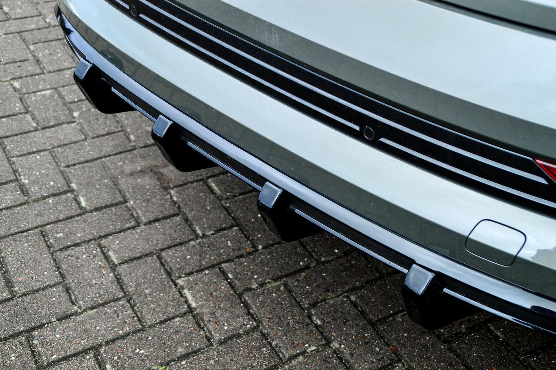 4.tlg. Heckansatz Aufsatz für Audi E-Tron Quattro S-Line Schwarz Matt