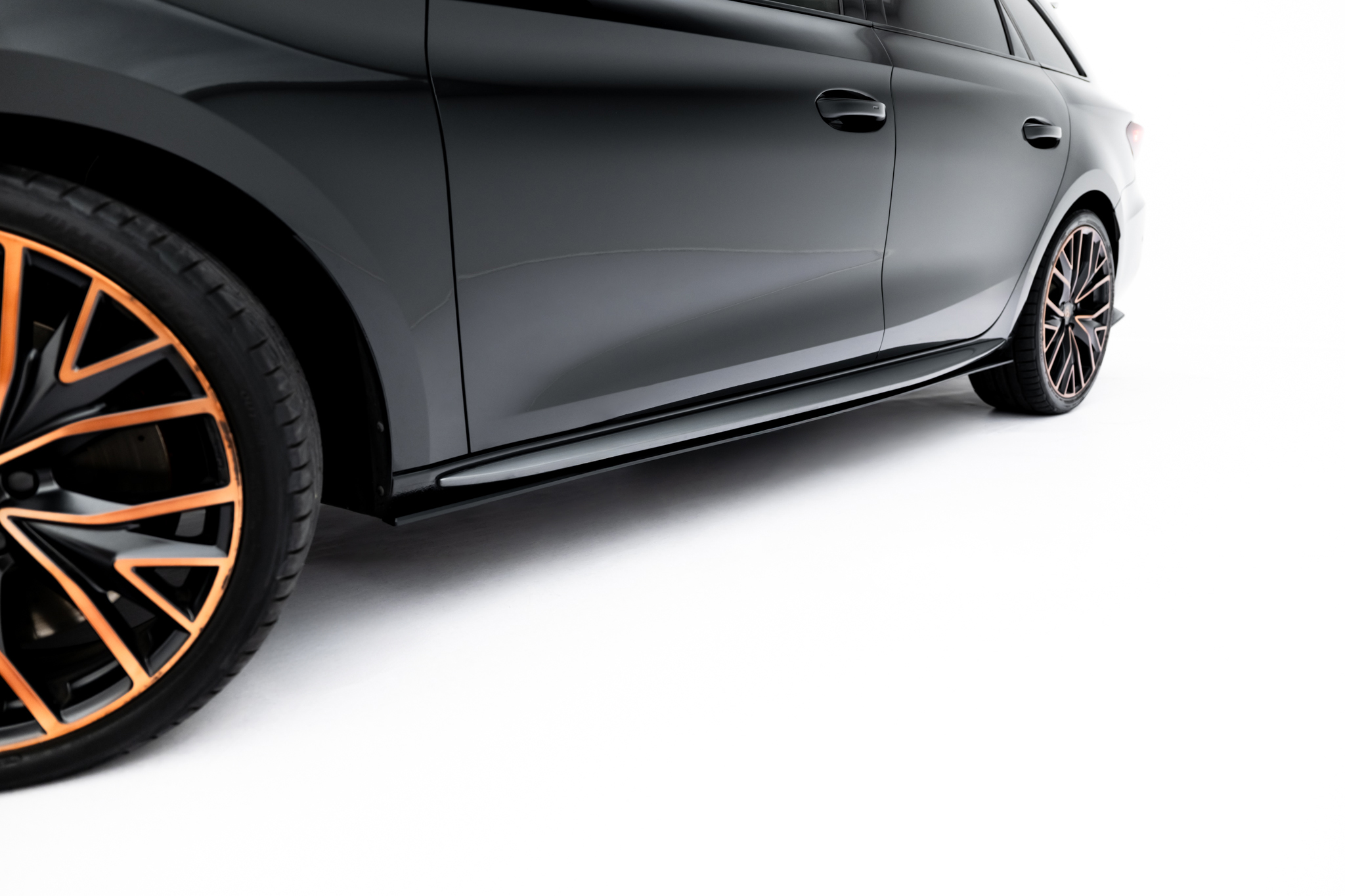 Seitenschweller Ansatz Paar passend für CUPRA Leon ST / Hatchback Aero Mk1 / Mk1 FL schwarz matt