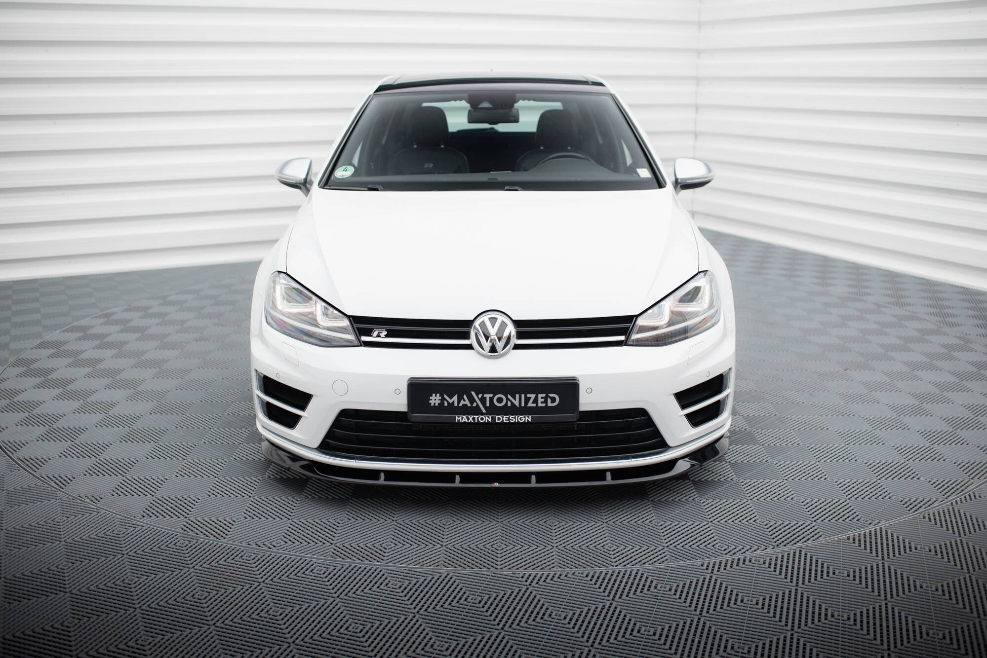Street+ Spoilerlippe Front Ansatz V.6 passend für VW Golf R / R-Line Mk7 schwarz Hochglanz