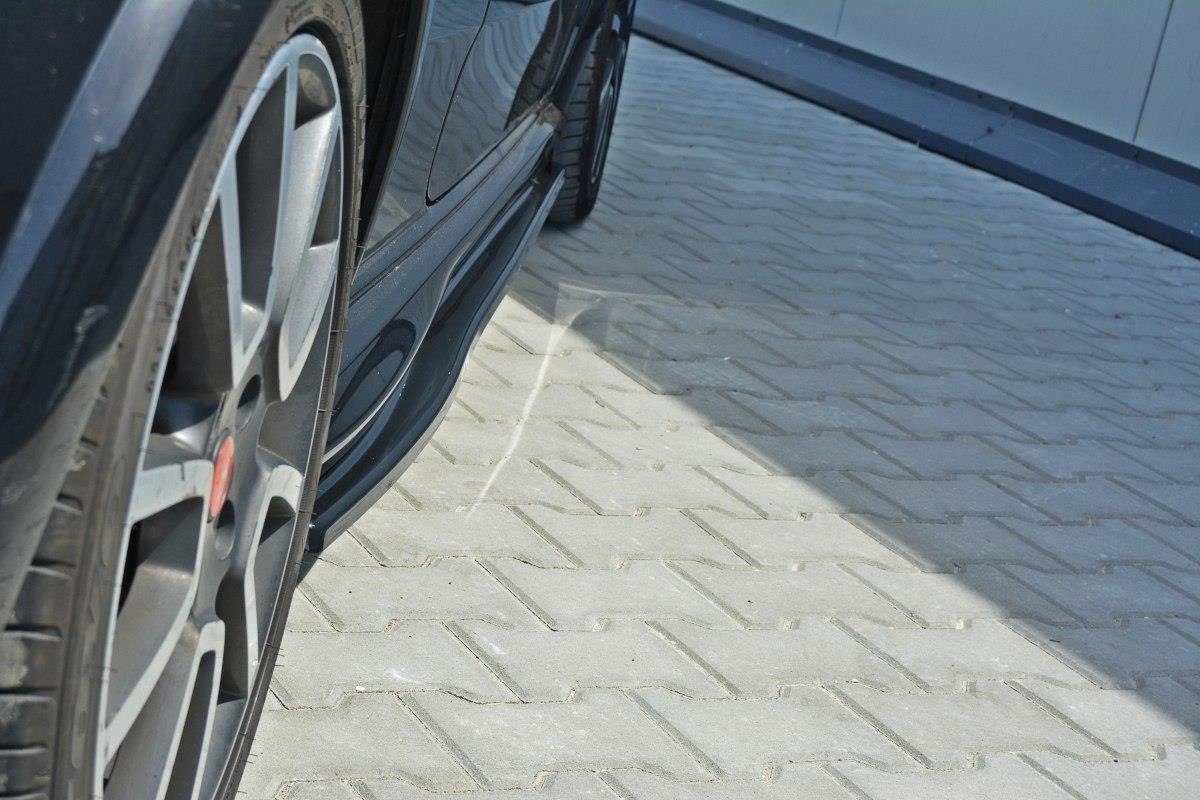 Seitenschweller Ansatz Paar passend für ABARTH Punto Evo schwarz Hochglanz