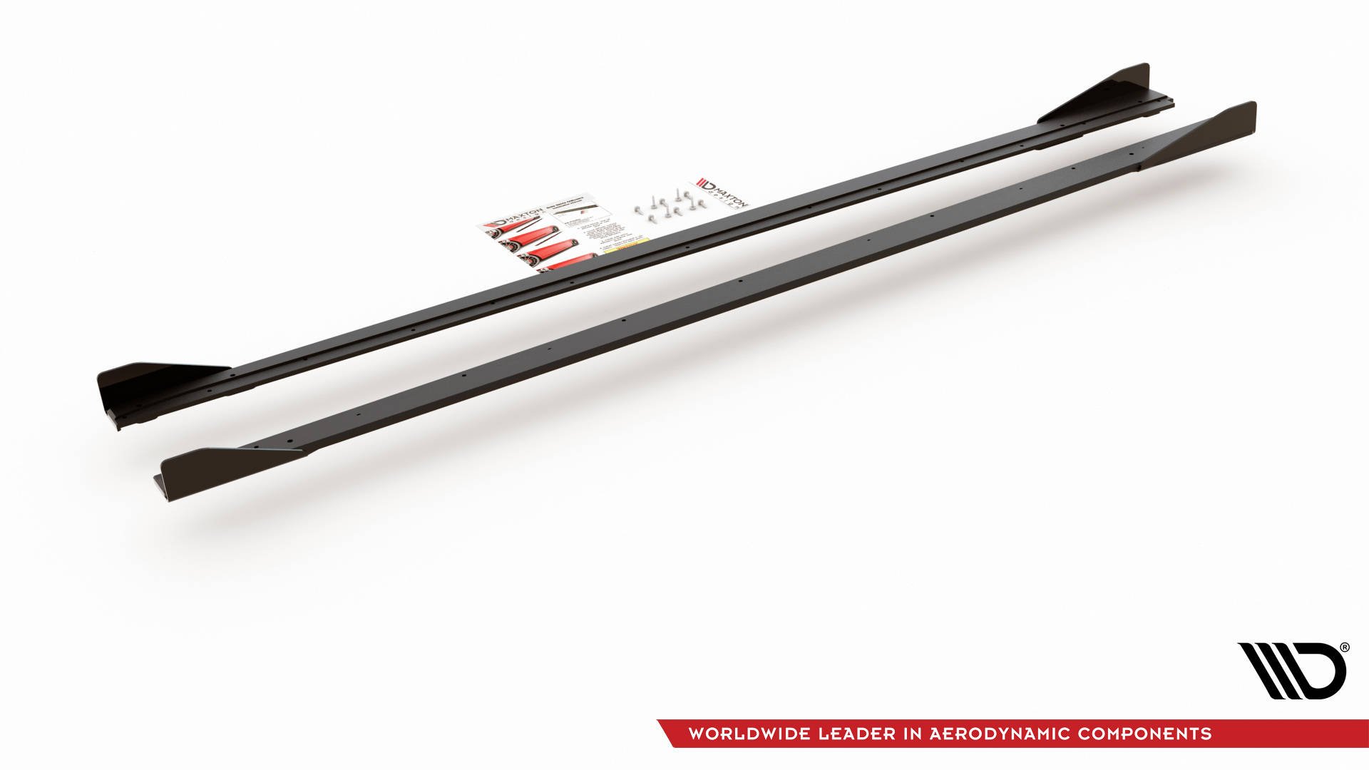 Street Pro Seitenschweller Leisten passend für VW Polo GTI Mk6 rot+ Hochglanz Flaps