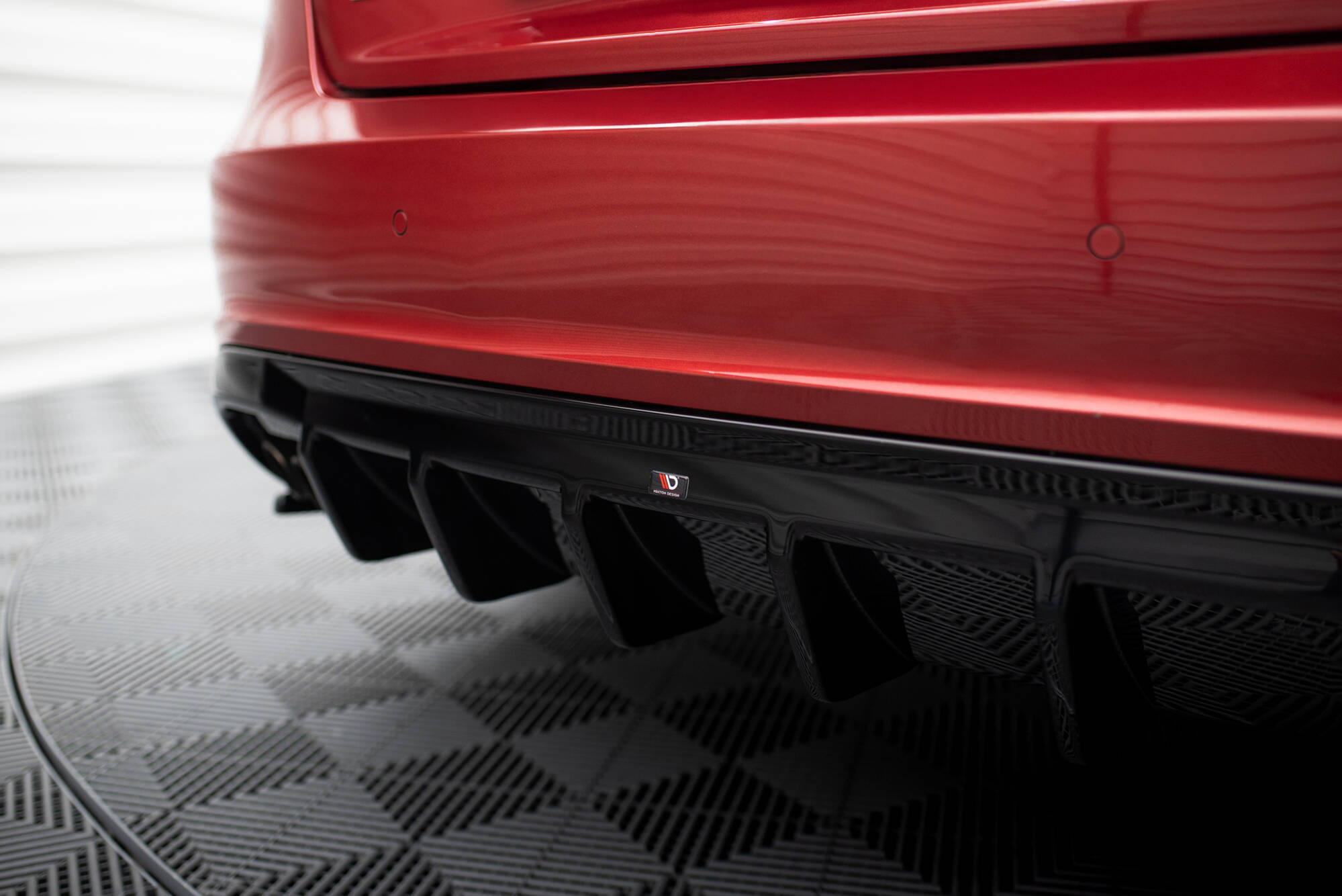 Street+ Heck Ansatz Diffusor passend für Audi S5 Sportback 8T schwarz Hochglanz