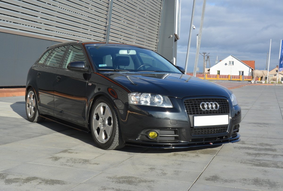 Front Ansatz für Audi A3 S-Line 8P schwarz Hochglanz