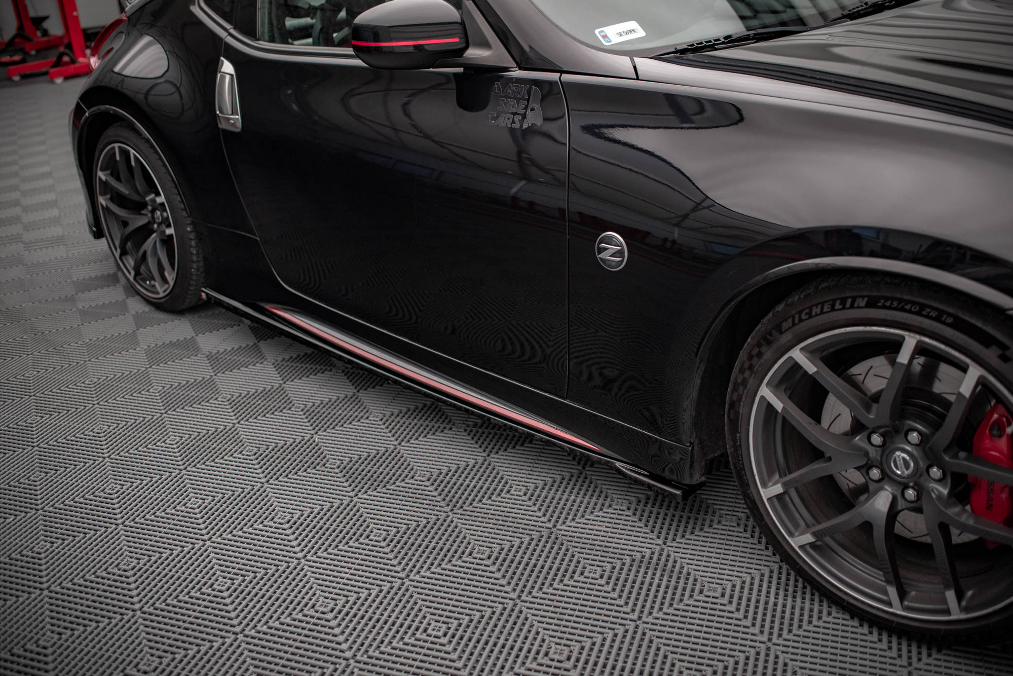 Street+ Seitenschweller Leisten V.1 passend für Nissan 370Z Nismo FL schwarz Hochglanz