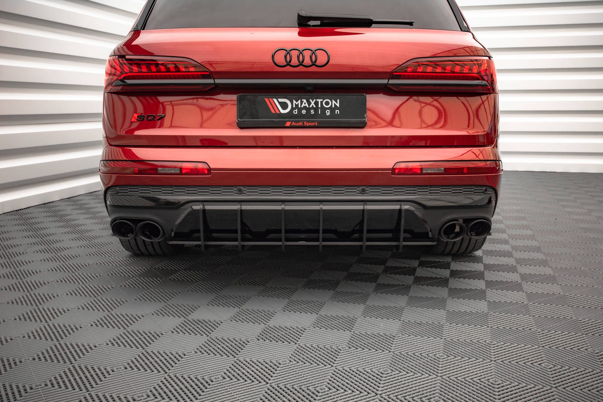 Street Pro Heckschürze Heck Ansatz Diffusor passend für Audi SQ7 /Q7 S-Line Mk2 4M FL ohne AHK ROT