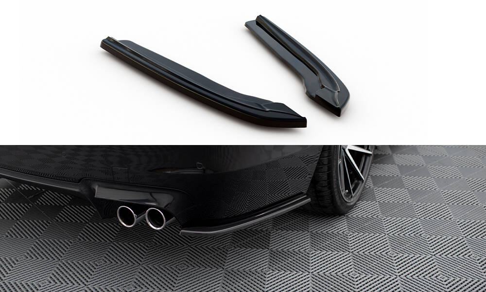 Heck Ansatz Flaps Diffusor für BMW M5 F10 schwarz Hochglanz