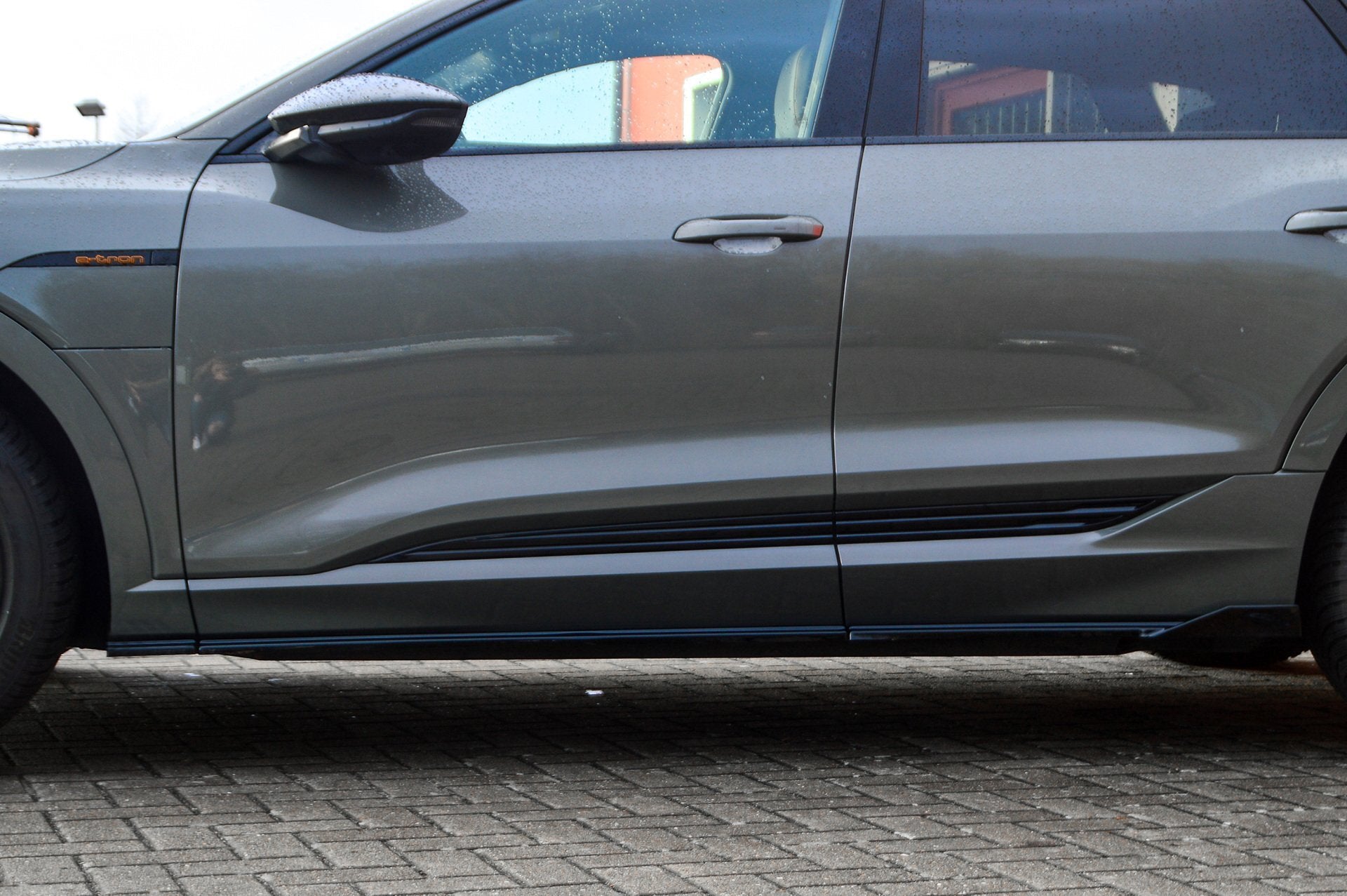 CUP Seitenschweller 6.tlg. mit Wing hinten für Audi E-Tron Quattro Schwarz Matt
