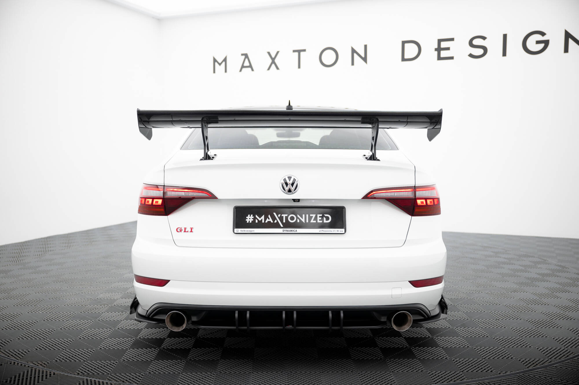 Carbon Heck Spoiler Heckflügel Standfuß Innen passend für VW Jetta GLI Mk7
