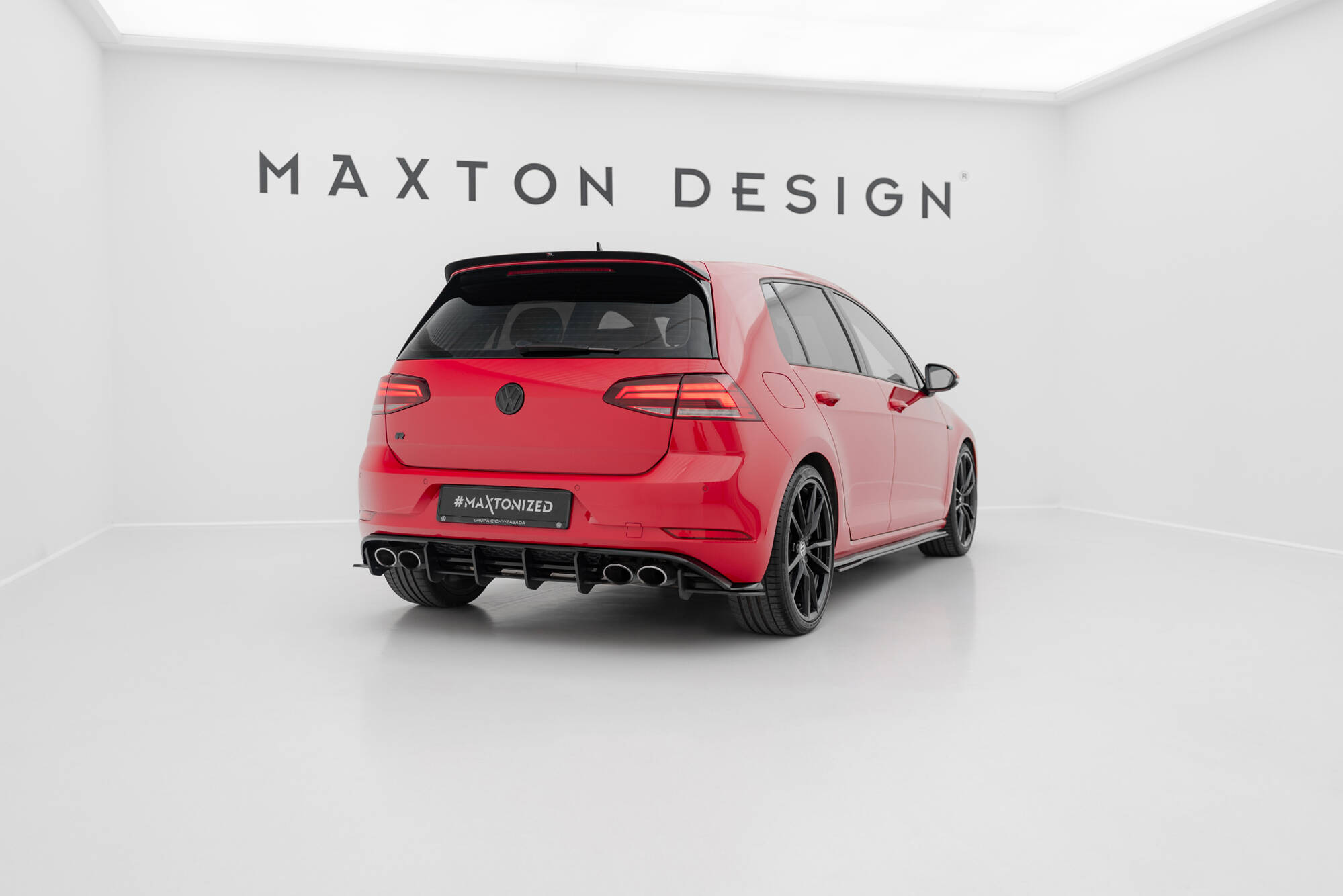 Street Pro Heck Ansatz Diffusor + Flaps passend für VW Golf 7 R FL rot