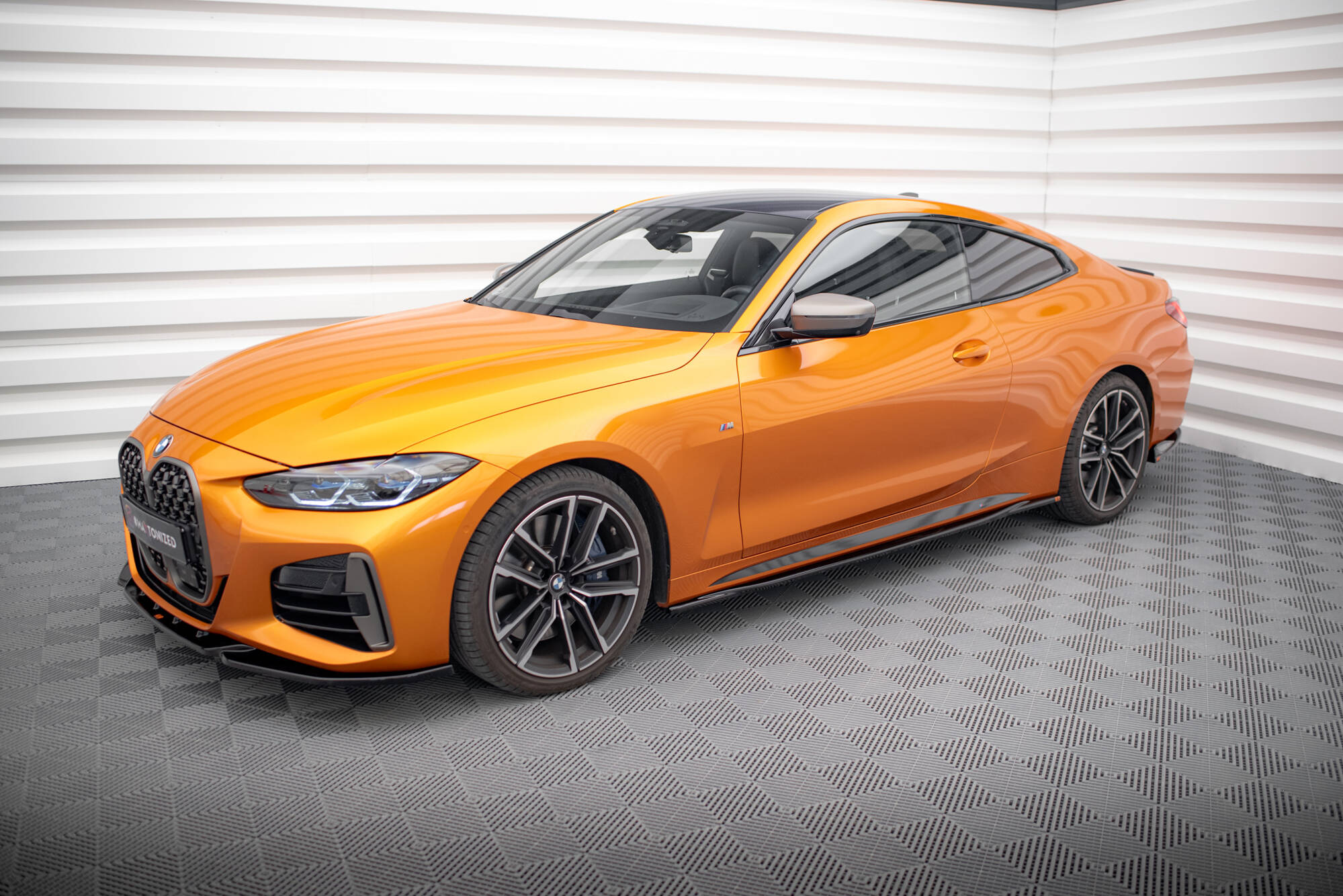 Street+ Seitenschweller Leisten V.3 passend für BMW 4er M-Paket / M440i G22 / G23 / G22 FL / G23 FL schwarz Hochglanz