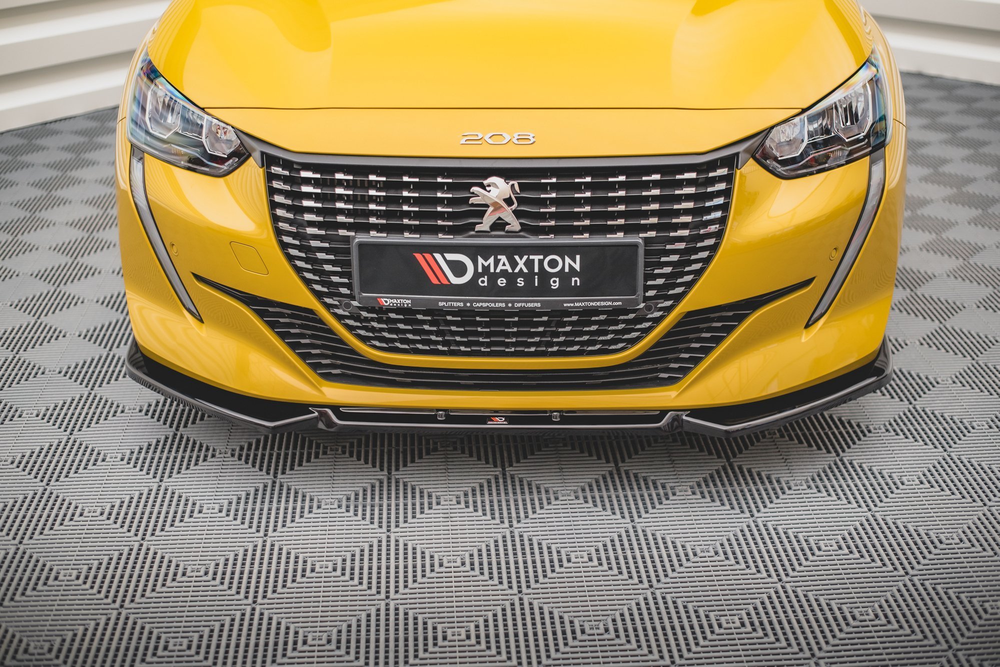 Street+ Spoilerlippe Front Ansatz V.1 passend für Peugeot 208 Mk2 schwarz matt
