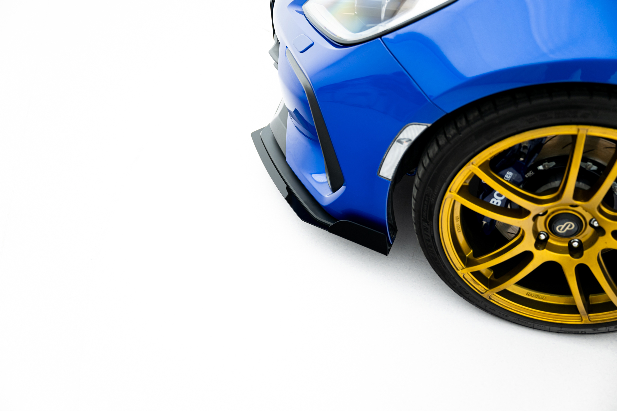 Street Pro Spoilerlippe Front Ansatz + Flaps passend für Subaru BRZ Mk2 schwarz Hochglanz