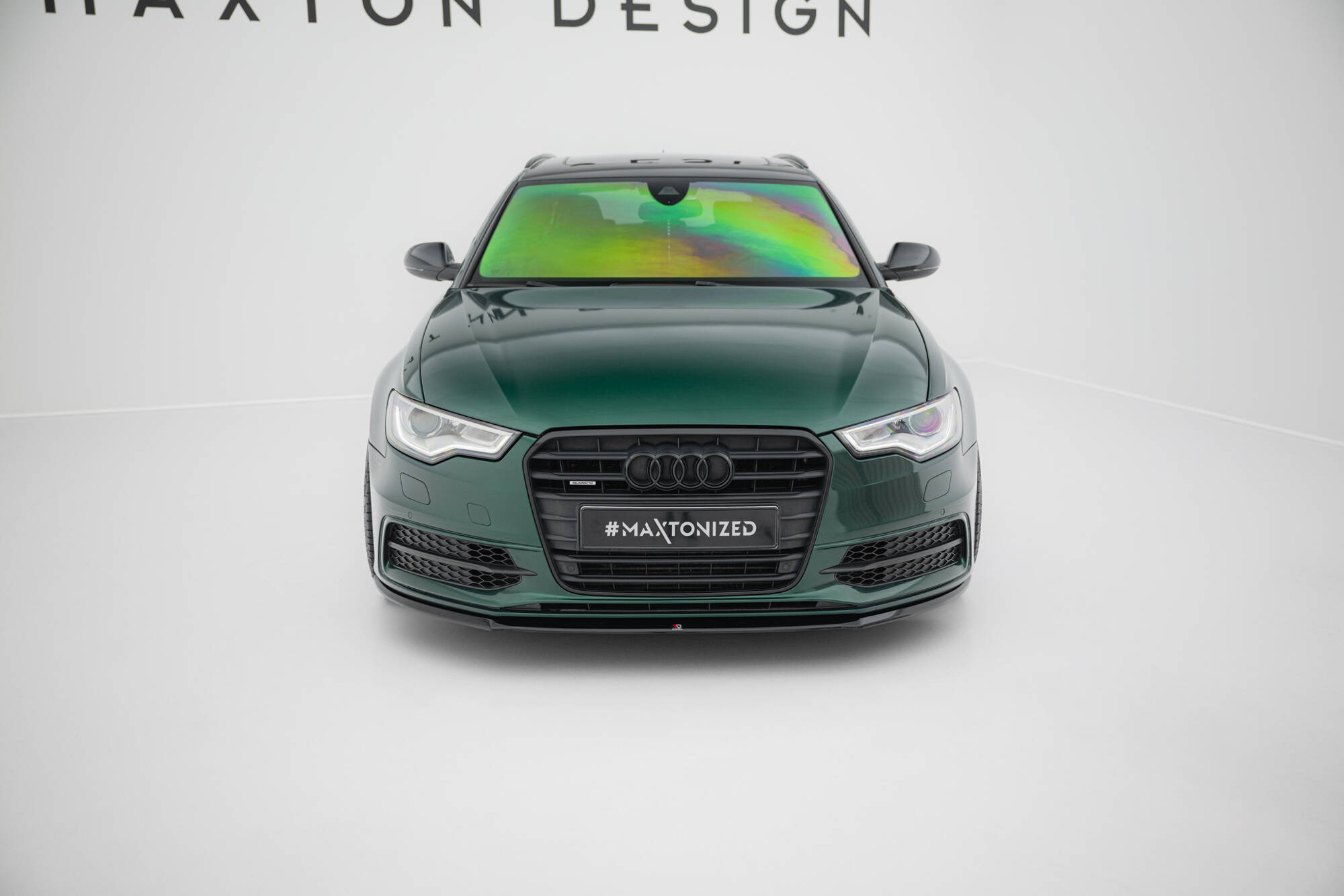 Street+ Spoilerlippe Front Ansatz V.2 passend für Audi S6 / A6 S-Line C7 schwarz Hochglanz