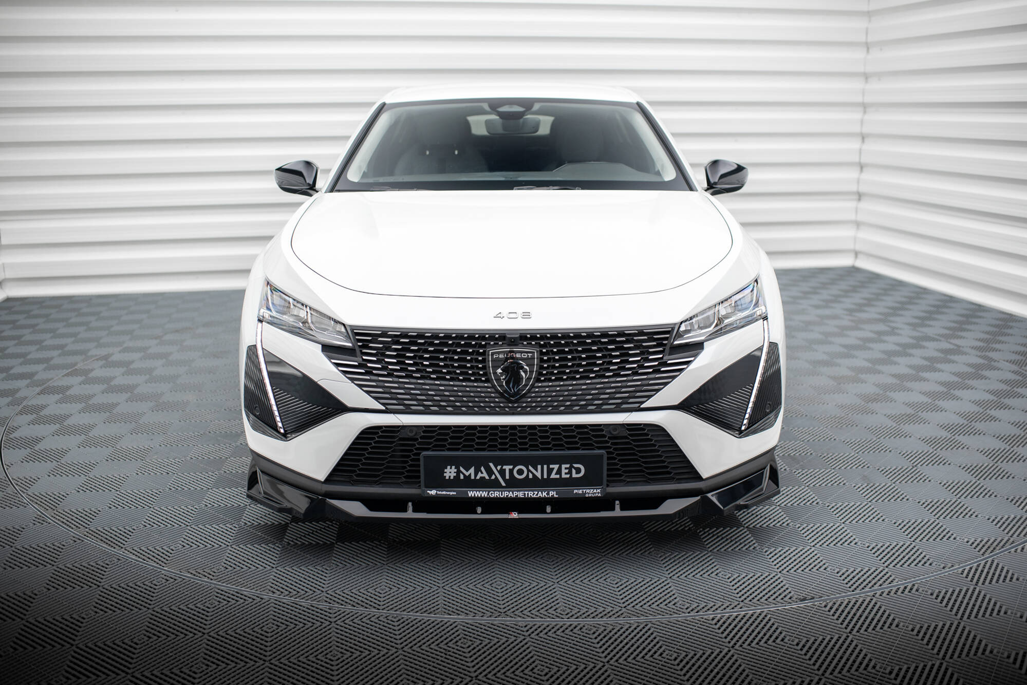 Street+ Spoilerlippe Front Ansatz passend für Peugeot 408 Mk1 schwarz Hochglanz
