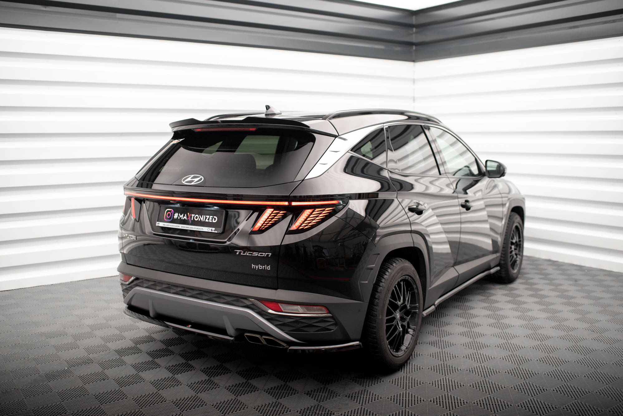 Heck Spoiler Aufsatz Abrisskante passend für Hyundai Tucson Mk4 FL schwarz Hochglanz