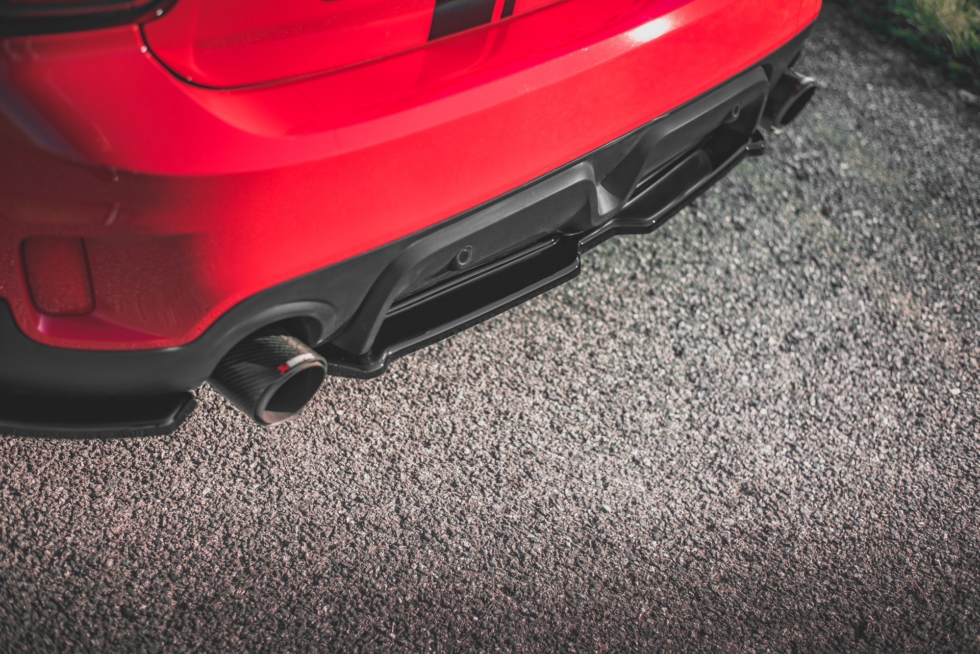 Street+ Mittlerer Diffusor Heck Ansatz passend für Mini Countryman Mk2 F60 JCW schwarz Hochglanz