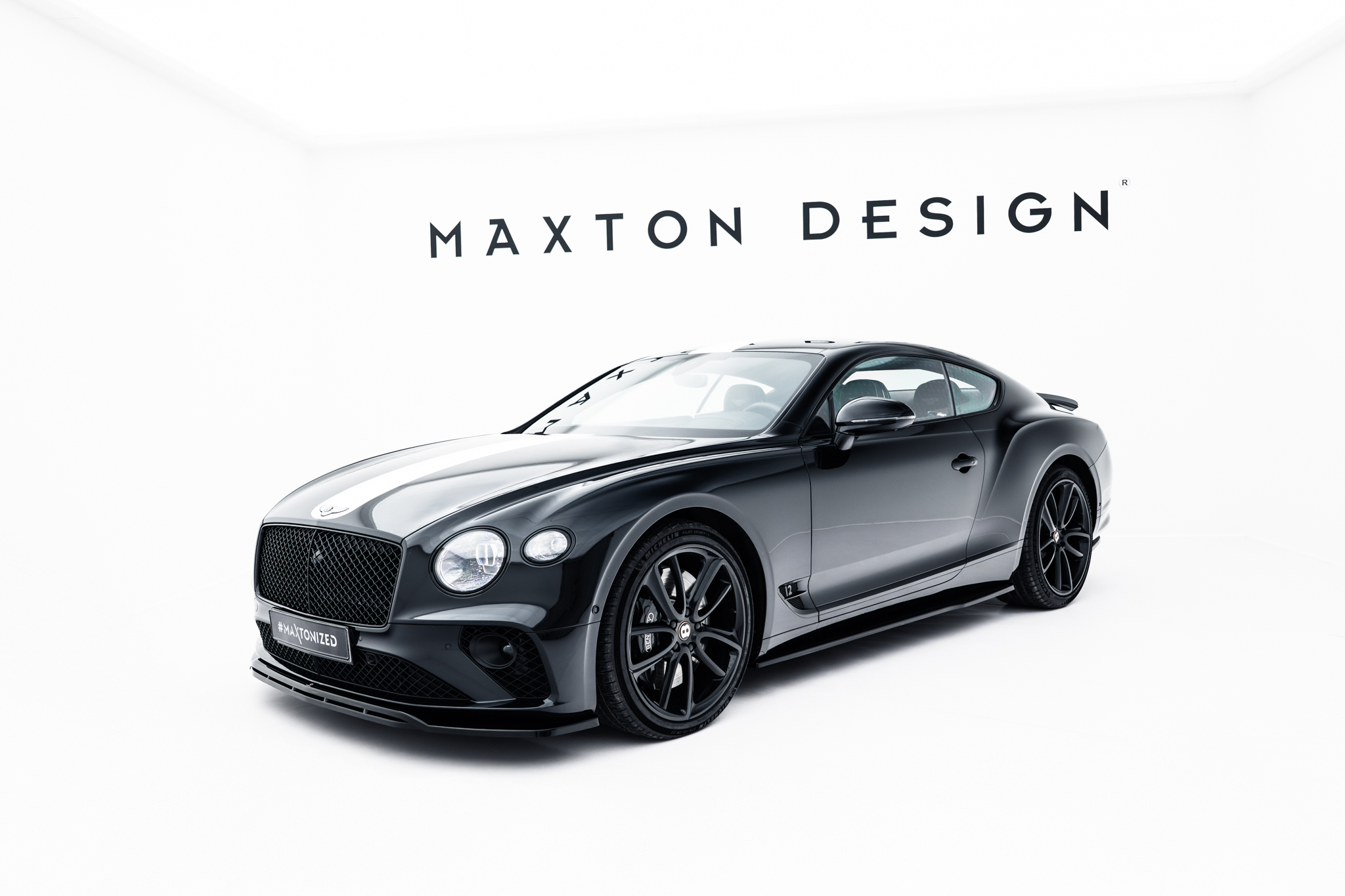 Seitenschweller Ansatz Paar passend für Bentley Continental GT Coupe Mk3 schwarz Hochglanz