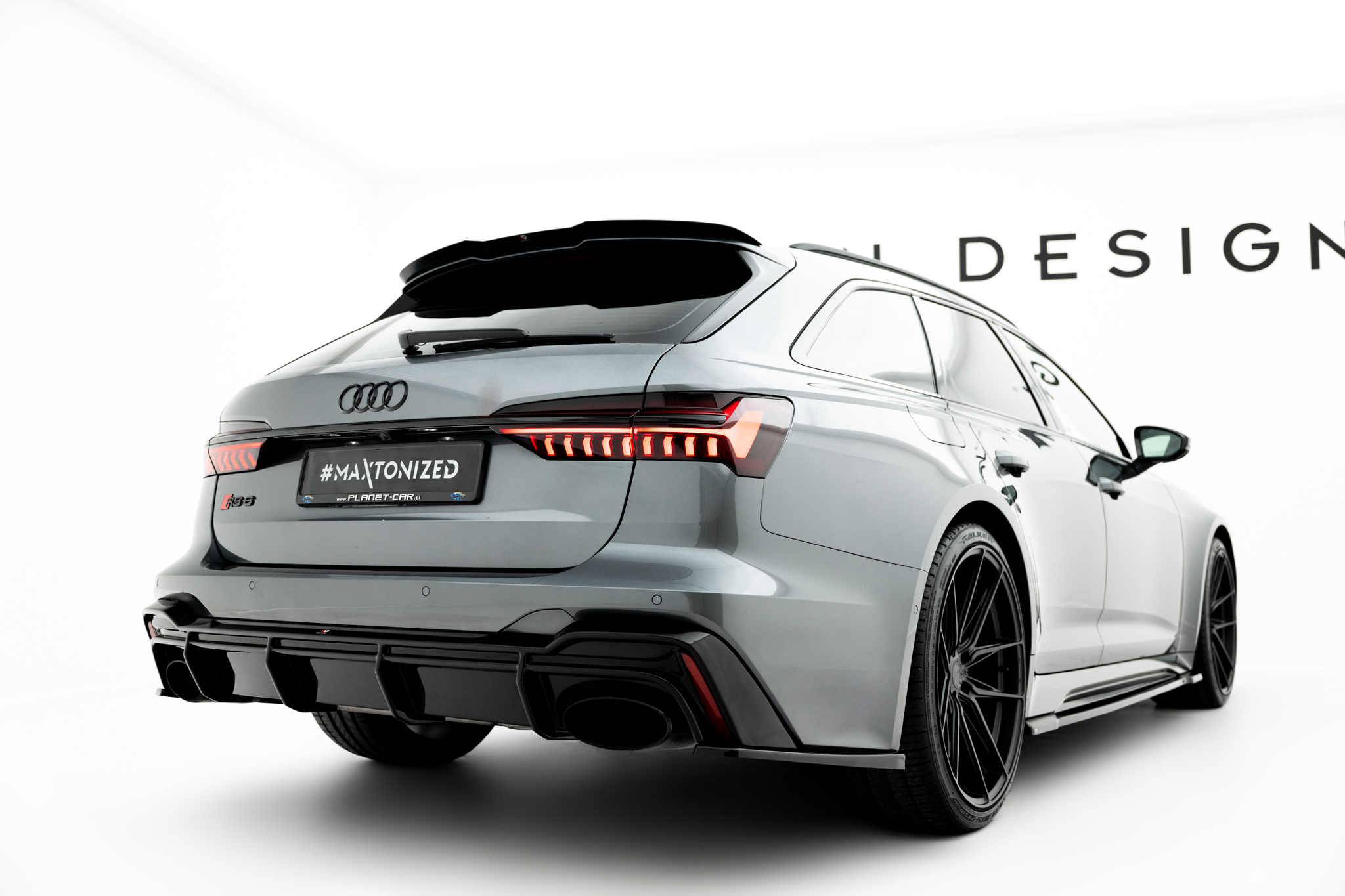 Street+ Heck Ansatz Flaps V.2 passend für Audi RS6 C8 / C8 FL schwarz Hochglanz