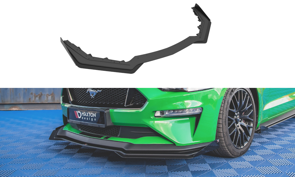 Street Pro Spoilerlippe Front Ansatz V.1 passend für Ford Mustang GT MK6 FL rot+ Hochglanz Flaps