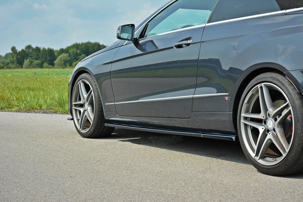 Seitenschweller Ansatz für Mercedes -Benz E Coupe / Cabrio C207 Facelift / A207 Facelit schwarz Hochglanz