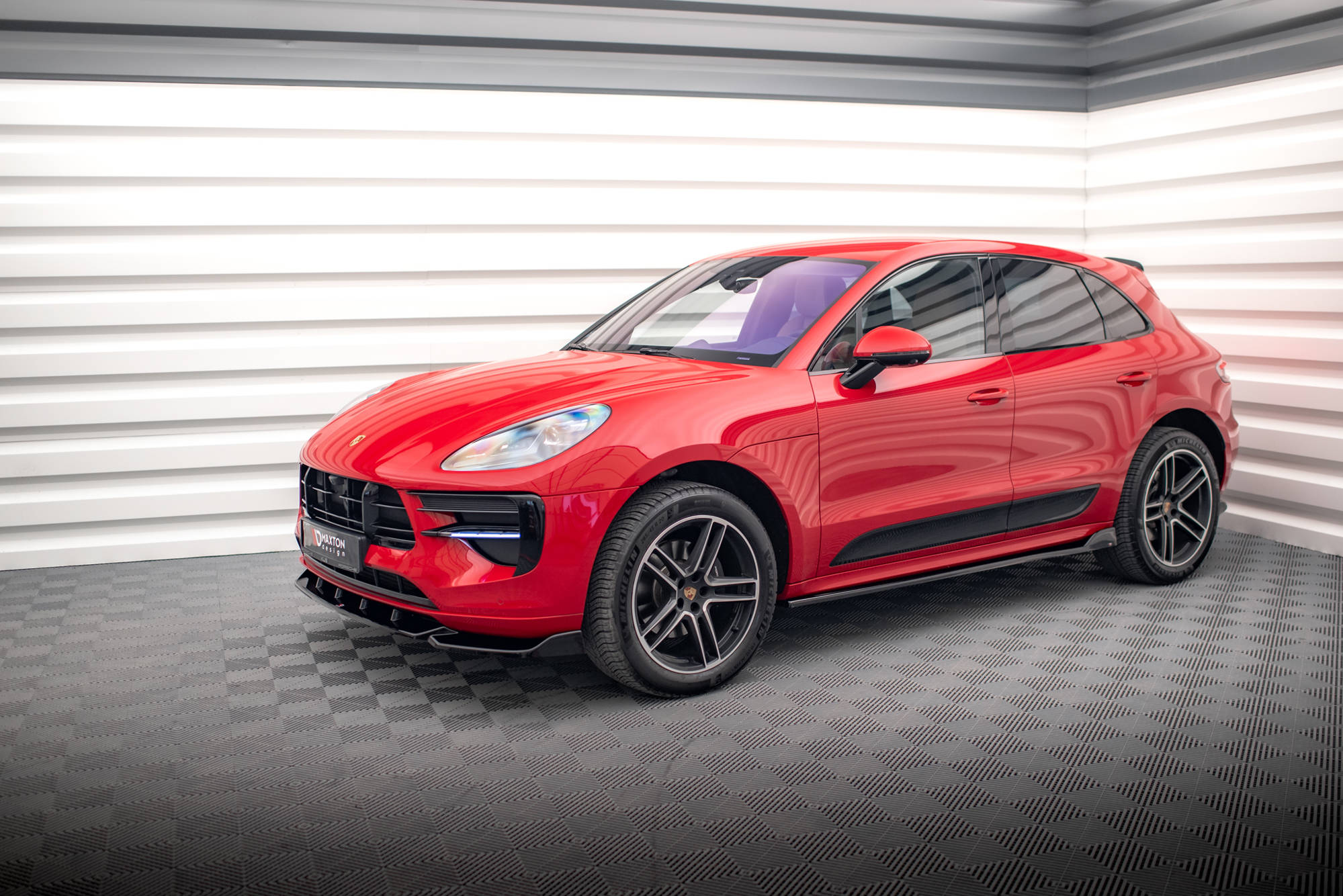 Street+ Seitenschweller Leisten V.2 passend für Porsche Macan Mk1 schwarz Hochglanz