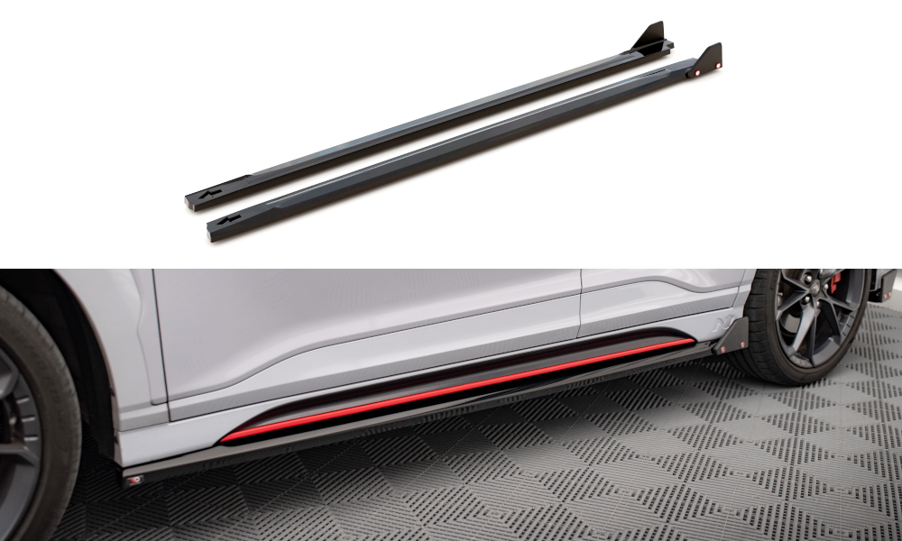 Street+ Seitenschweller Leisten V.1 + Flaps passend für Hyundai Kona N Mk1