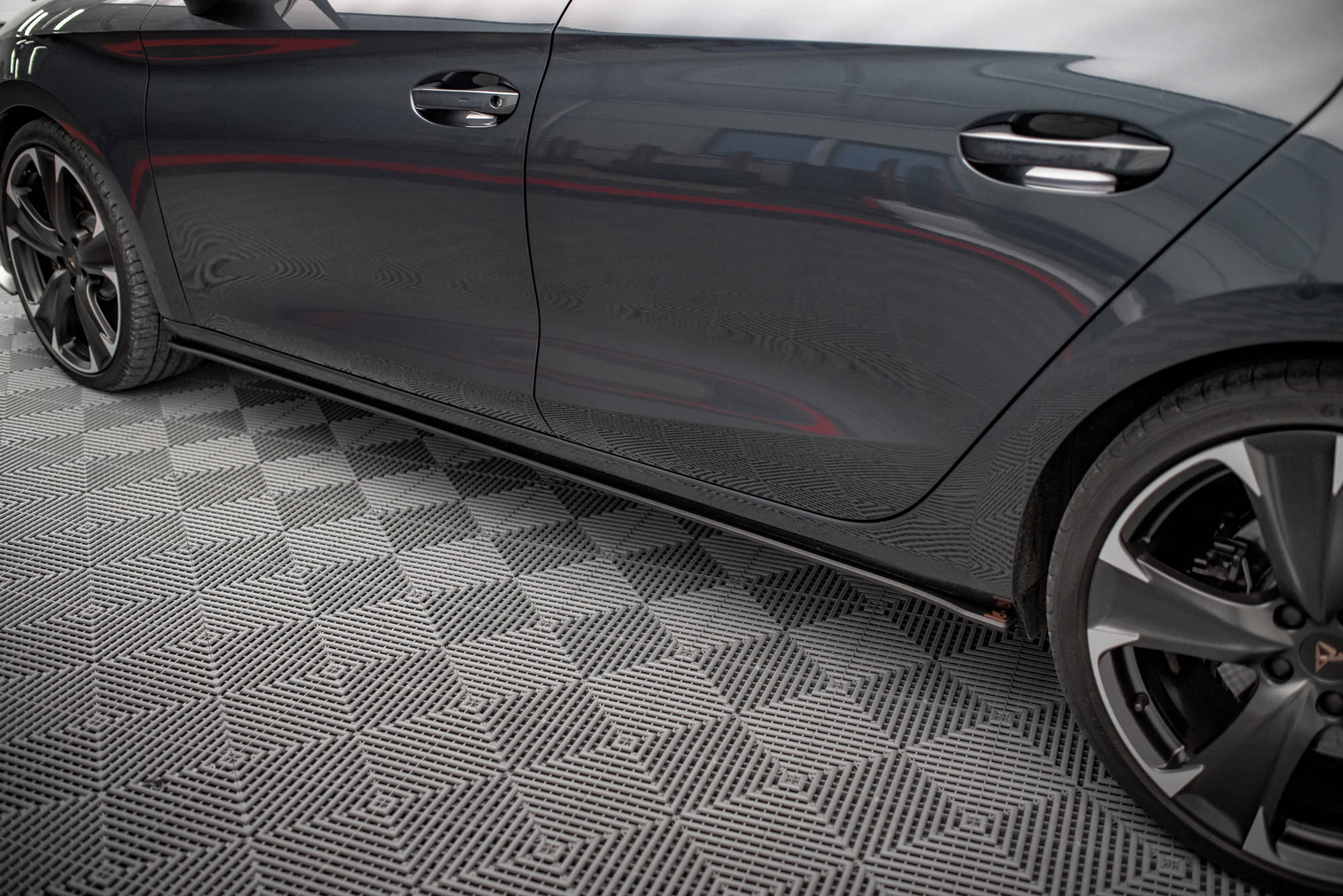 Seitenschweller Ansatz Paar passend für CUPRA Leon ST / Hatchback Mk1 / Mk1 FL schwarz matt