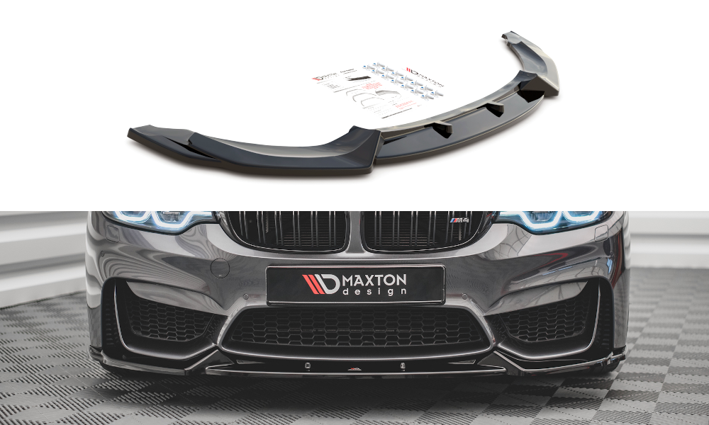 Street+ Spoilerlippe Front Ansatz passend für BMW M4 F82 schwarz Hochglanz