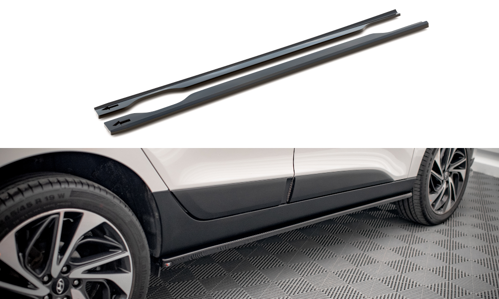 Street+ Seitenschweller Leisten passend für Hyundai ix35 Mk1 schwarz Hochglanz