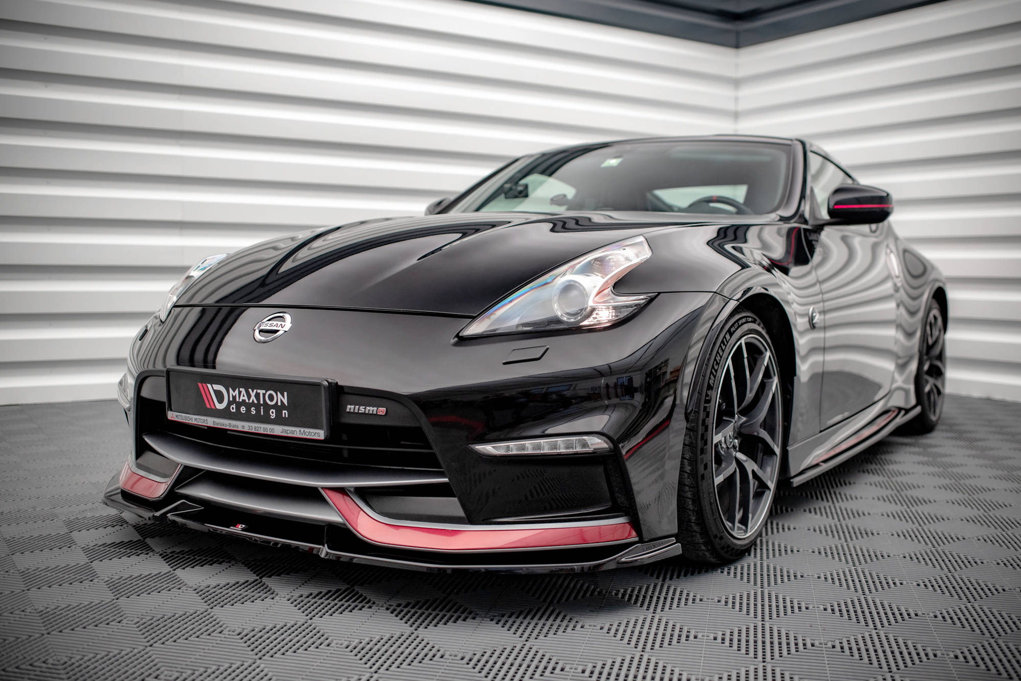 Street+ Spoilerlippe Front Ansatz V.2 passend für Nissan 370Z Nismo FL schwarz Hochglanz