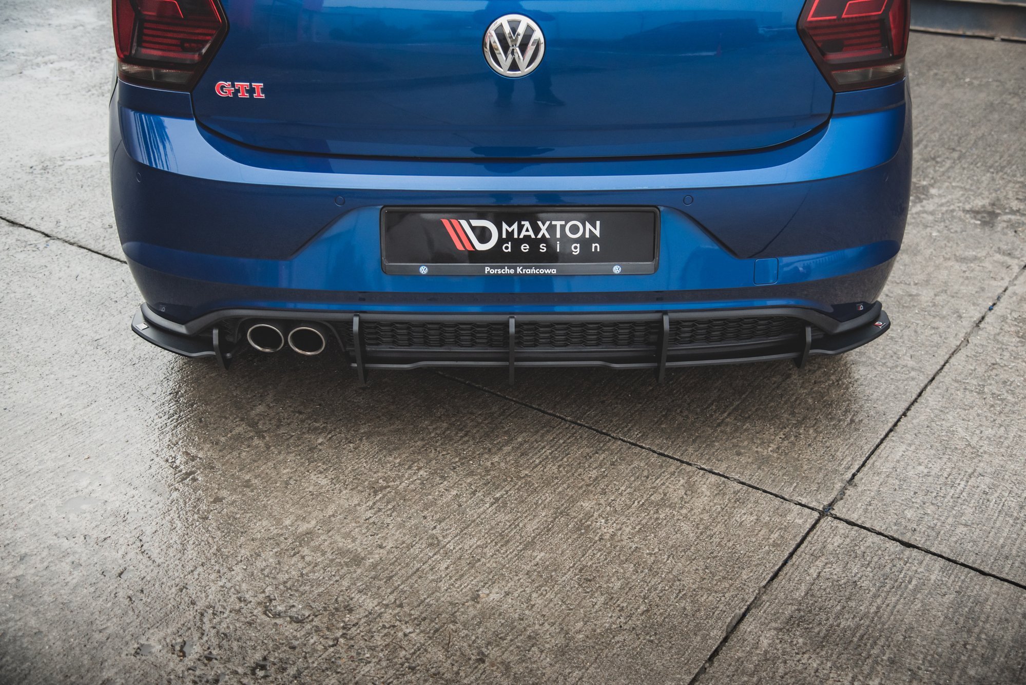 Street Pro Heck Ansatz Diffusor passend für VW Polo GTI Mk6 rot