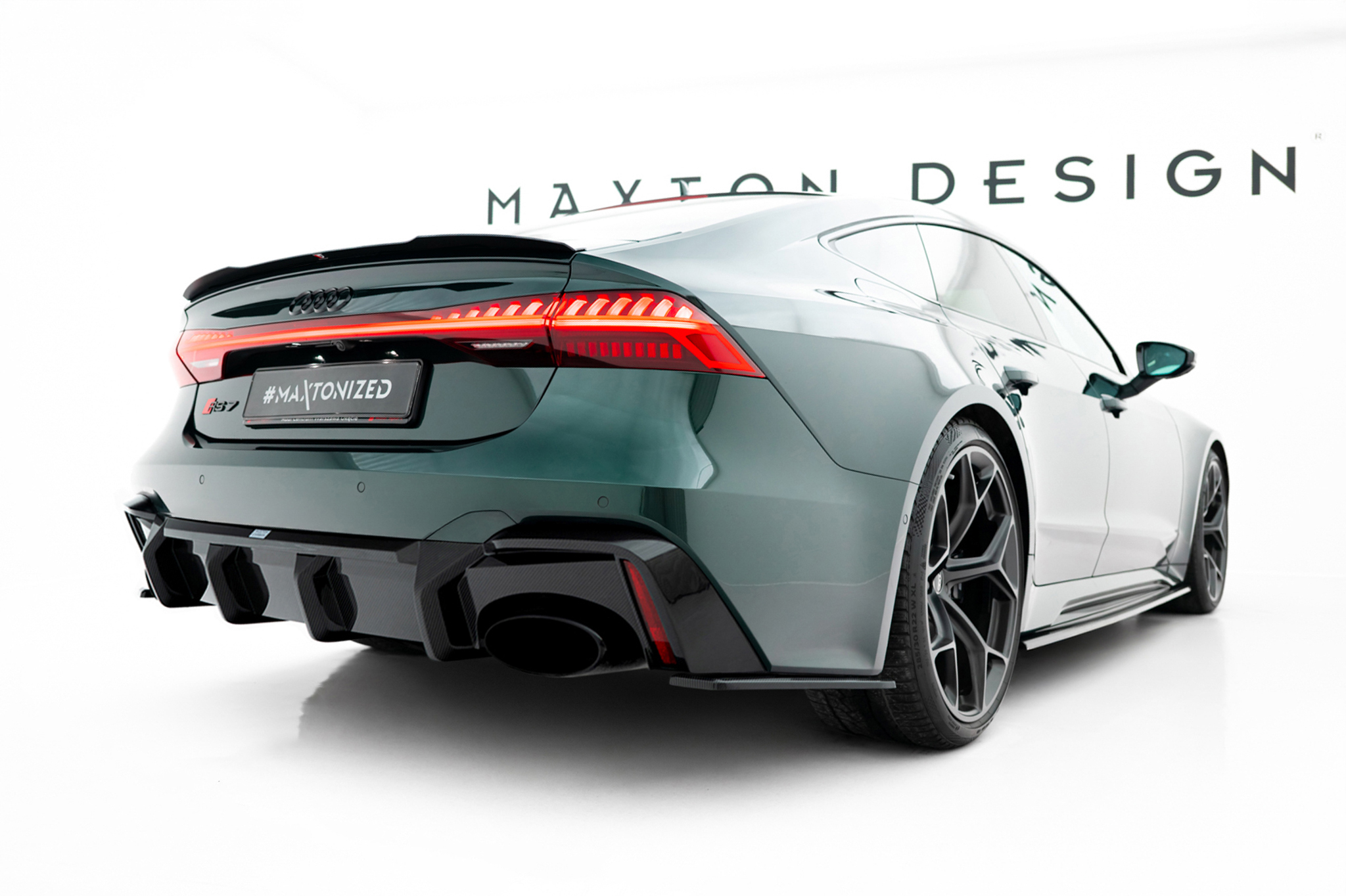 Carbon Fiber Heck Ansatz Diffusor passend für Audi RS7 C8 C8 version mitout towbar