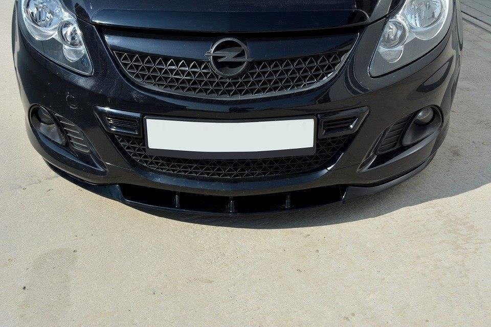 Street+ Spoilerlippe Front Ansatz passend für Opel Corsa D NÜRBURG passend für OPC / VXR Stoßstange schwarz Hochglanz
