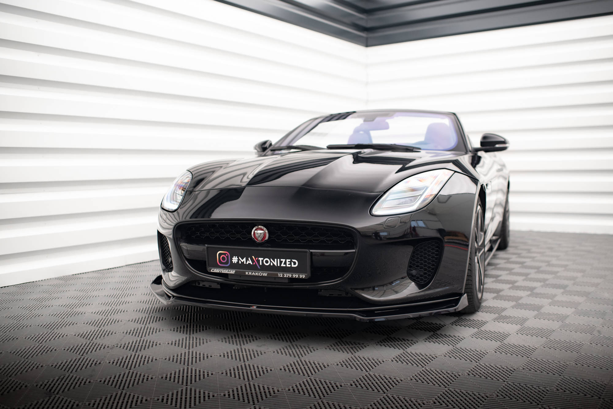 Street+ Spoilerlippe Front Ansatz V.2 passend für Jaguar F-Type Mk1 FL schwarz Hochglanz