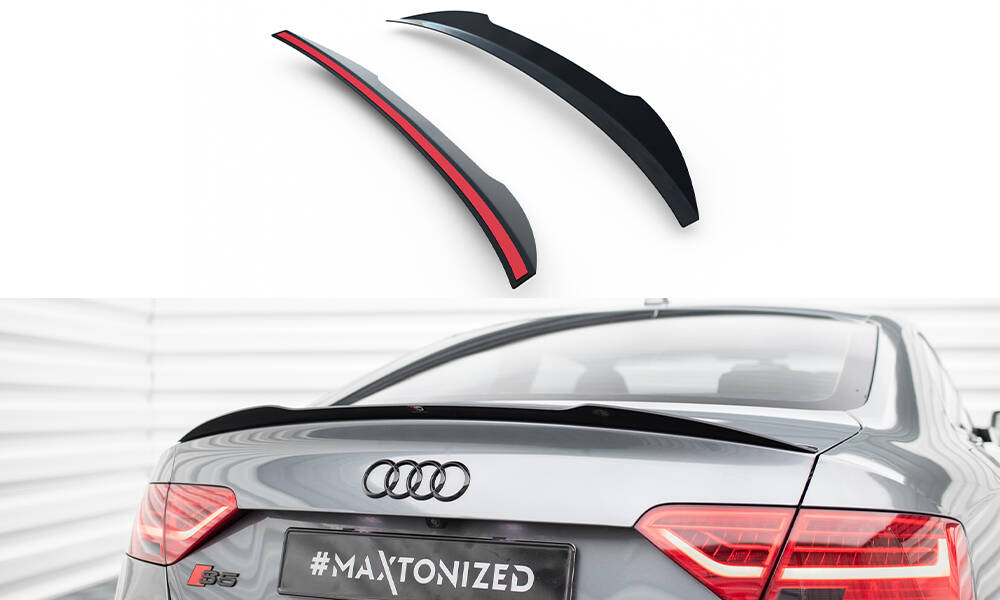 Spoiler CAP für Audi S5 Coupe / A5 S-Line Coupe 8T / 8T Facelift schwarz Hochglanz