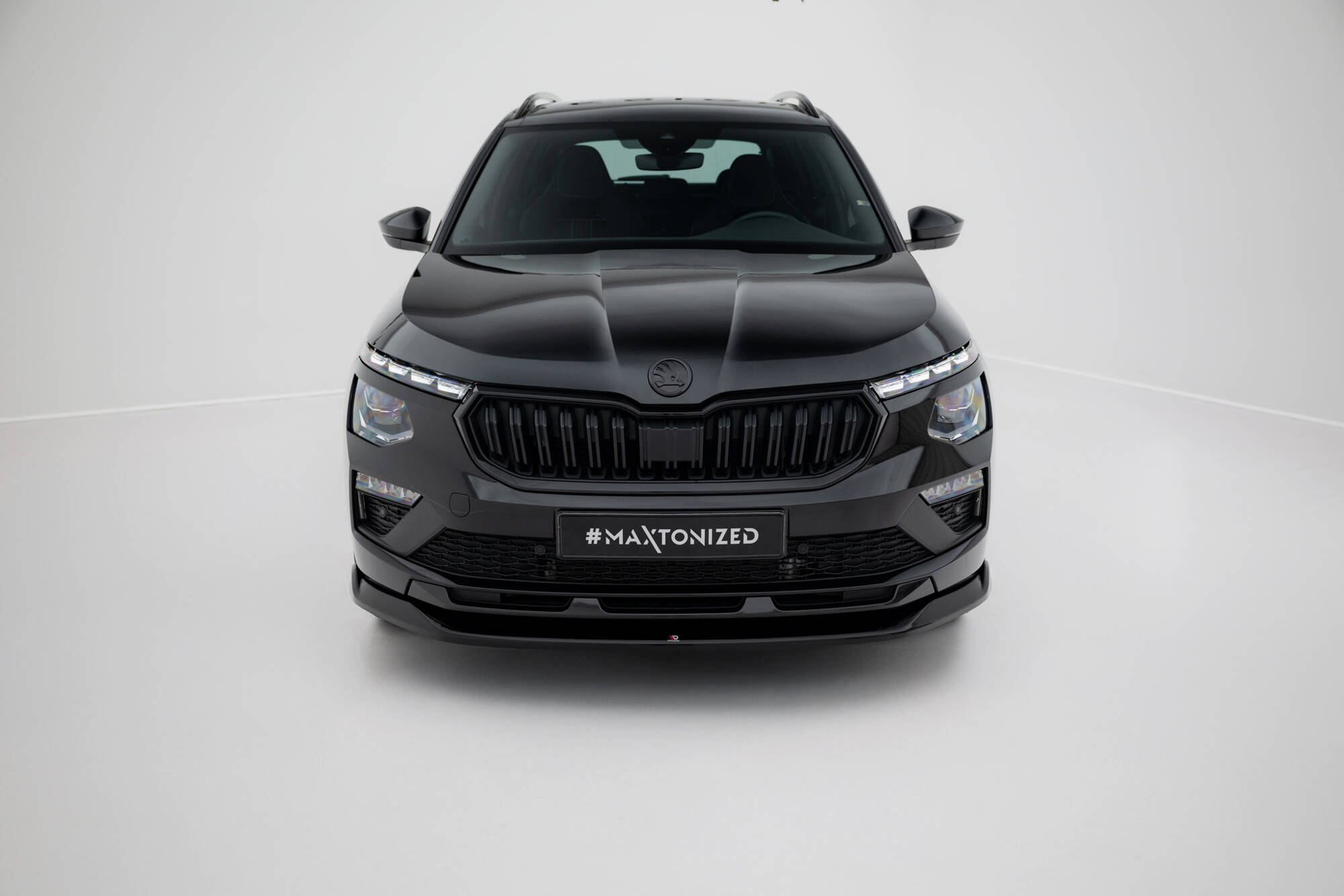 Street+ Spoilerlippe Front Ansatz V.1 passend für Skoda Kamiq Monte Carlo Mk1 FL schwarz Hochglanz