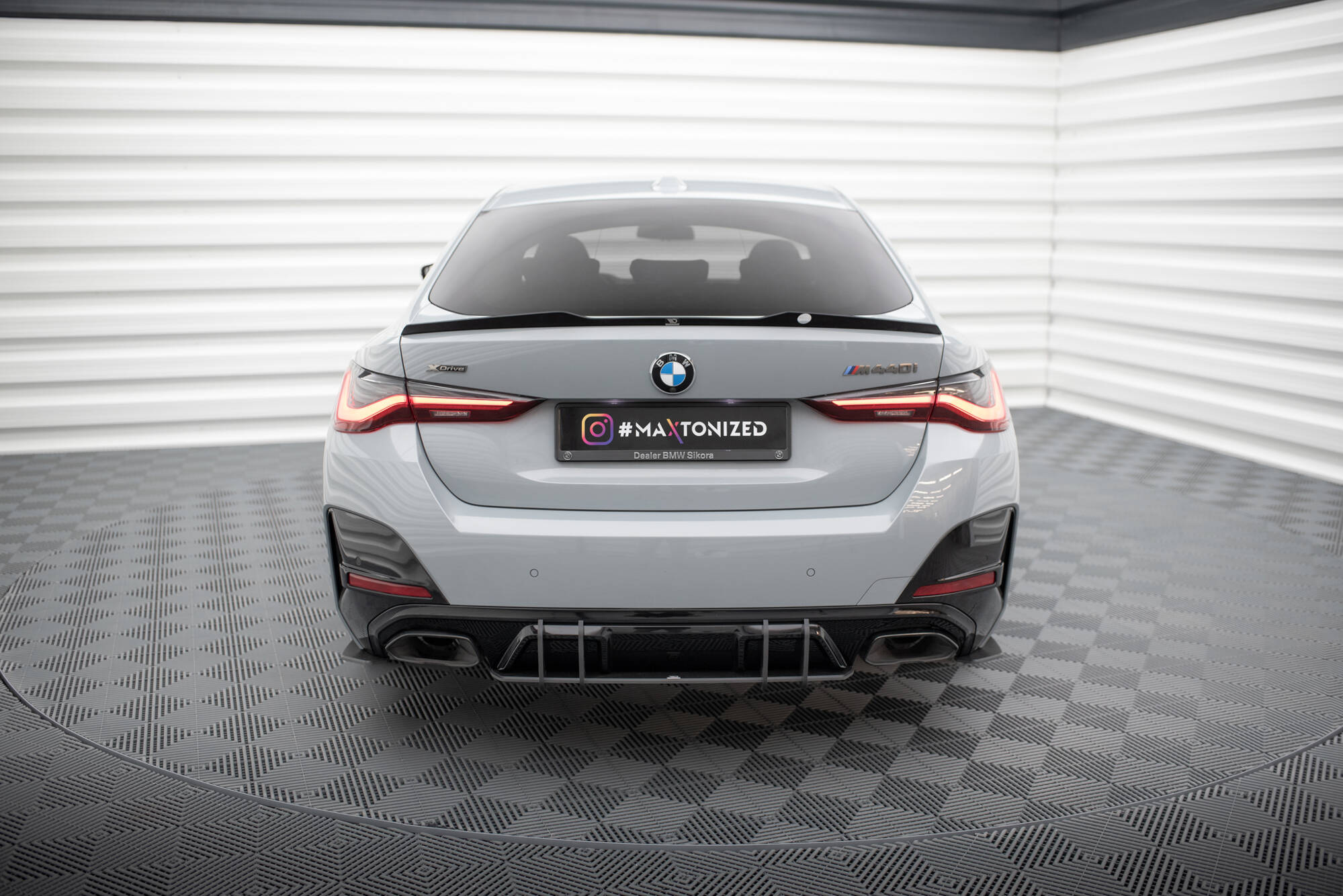 Street Pro Heckschürze Heck Ansatz Diffusor passend für BMW 4er Gran Coupe M440i G26 rot