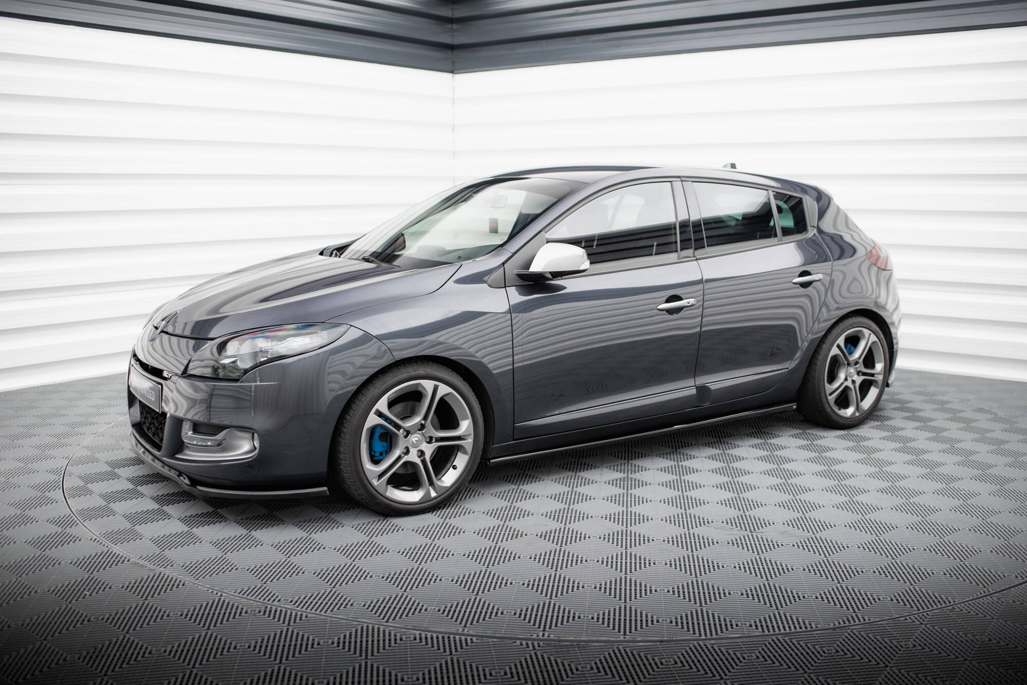 Street+ Seitenschweller Leisten passend für Renault Megane GT MK3 FL schwarz Hochglanz